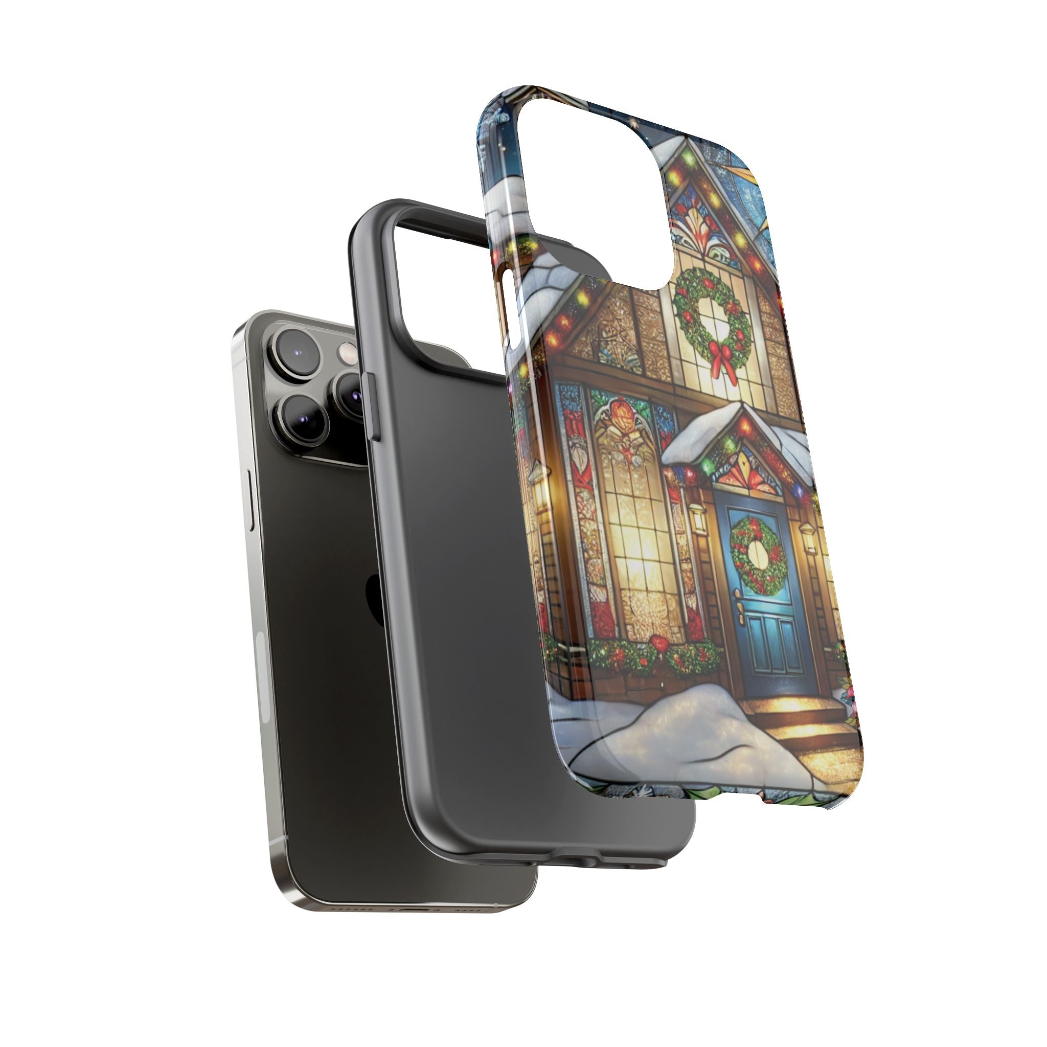 Phone Case - Stain Glass Christmas Unique Holiday Protection Gift for Her
