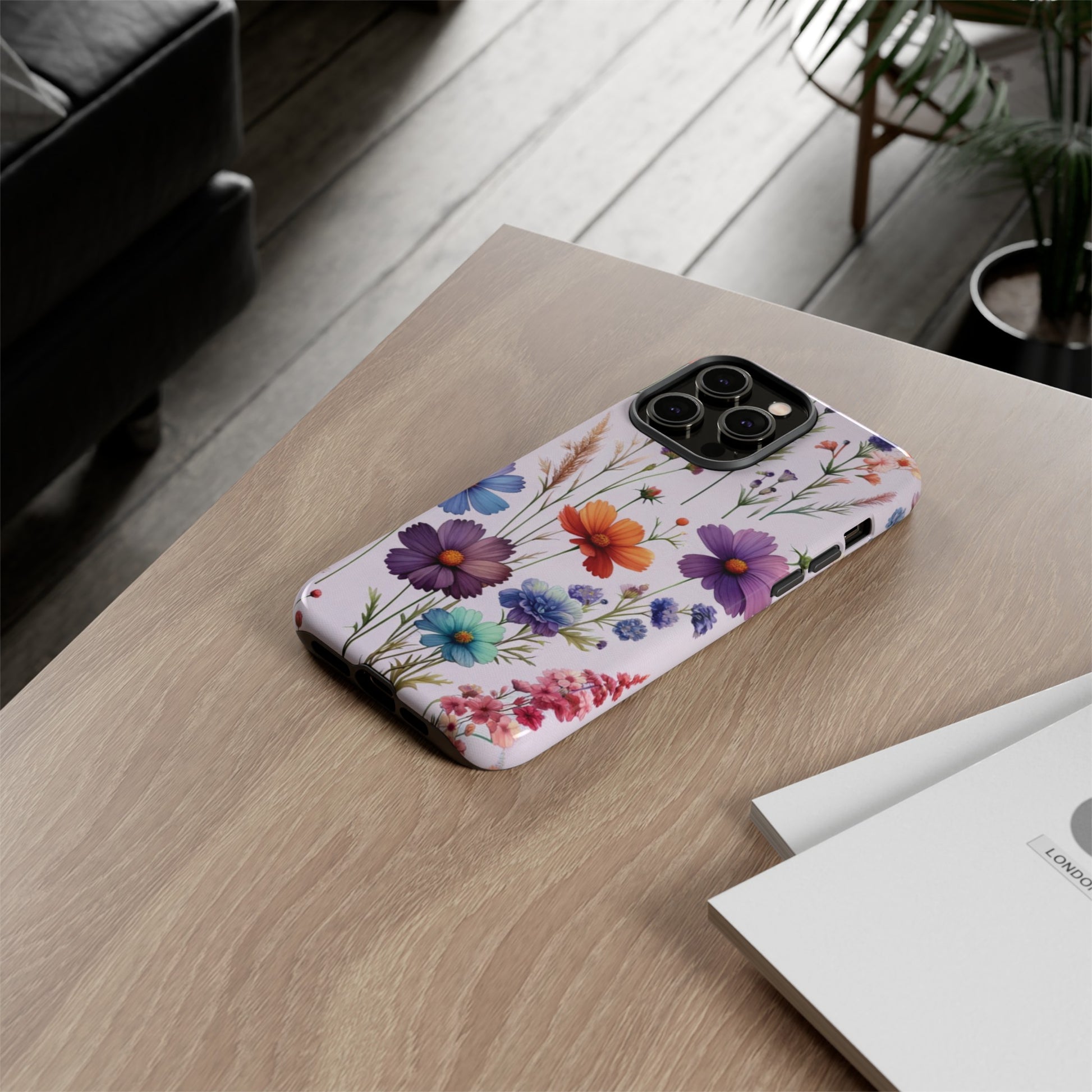 Lavender Wildflowers Protective Phone Case Gift for Her Phone 15, Samsung iPhone Samsung Gift for Her Case iPhone 15, Samsung iPhone Samsung Accessory Gift for Her.