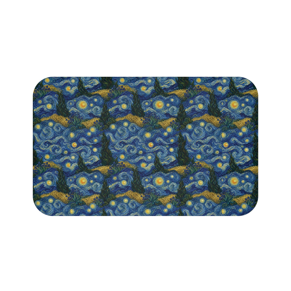 Van Gogh Illusion Bath Mat — Elegant Art Lover Floor Rug Office