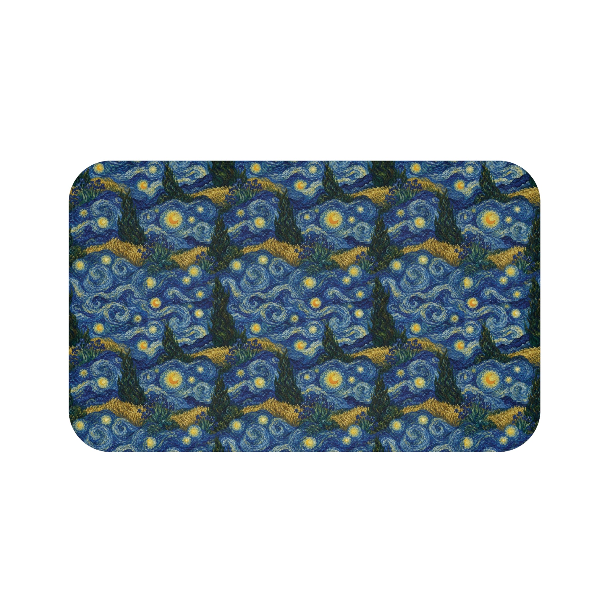 Van Gogh Illusion Bath Mat — Elegant Art Lover Floor Rug Office