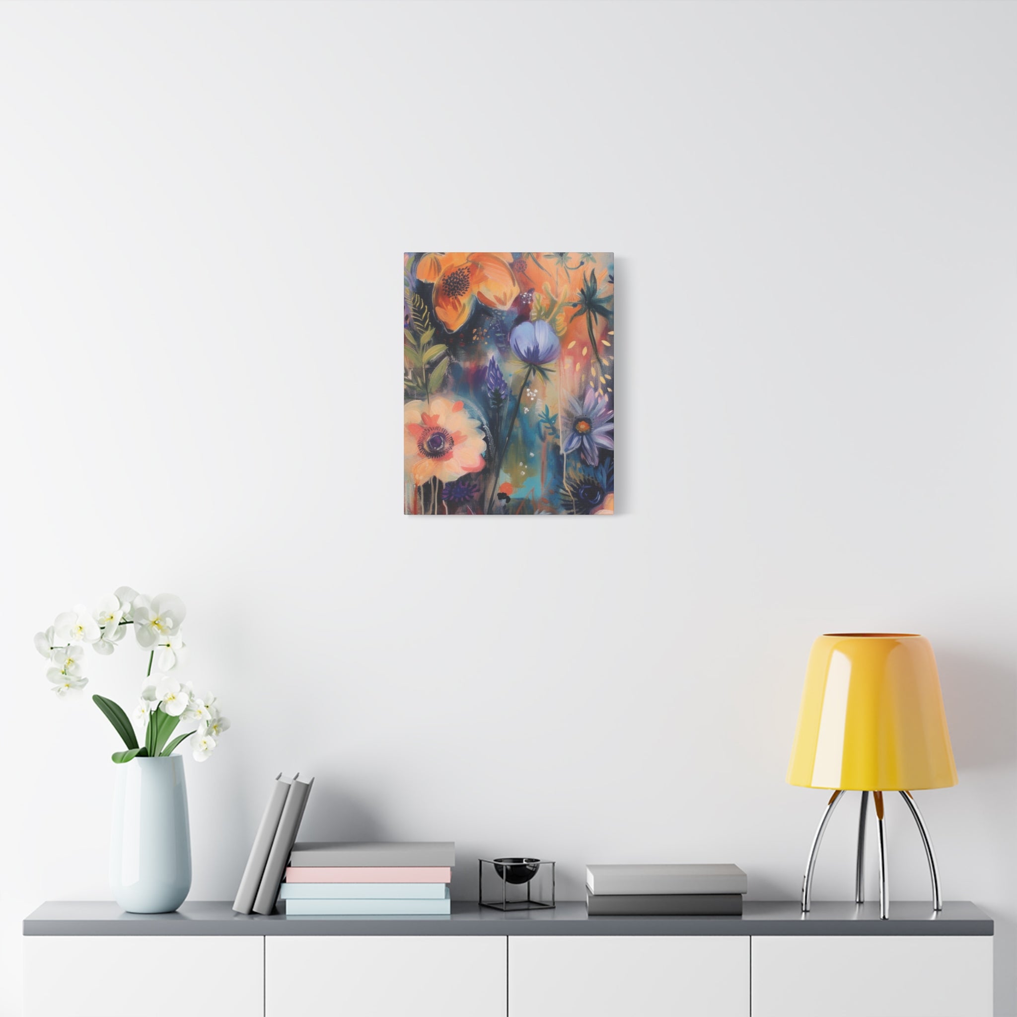 Boho Floral Wall Art Matte Canvas Stretched, Vibrant Botanical Design, Perfect for Living Room, Bedroom, or Office Decor, Adds a Stylish Touch to Any Space1.25" - MRSBYVALLE