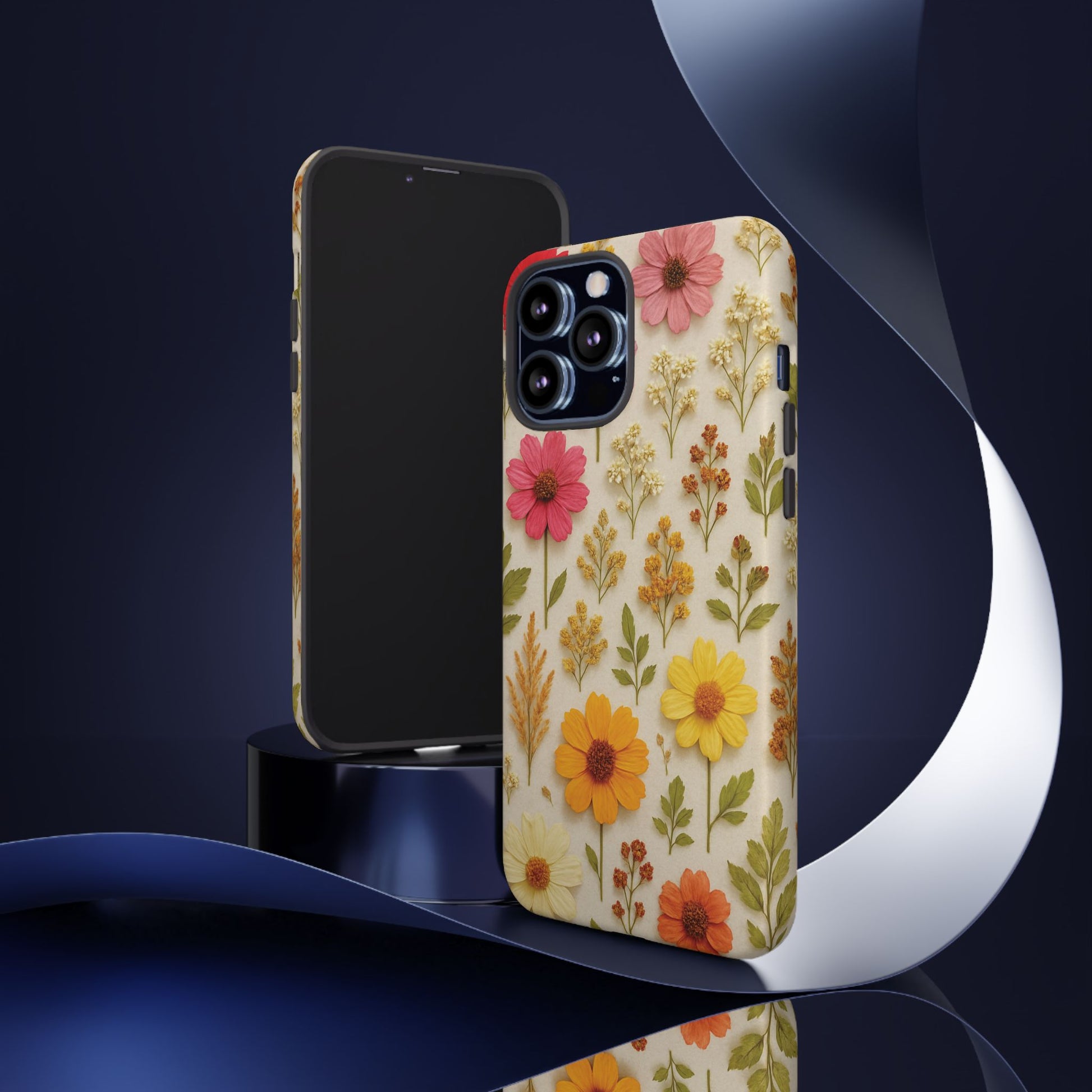 Dried Flowers Illusion Phone Case – Realistic Botanical Aesthetic, Colorful Pressed Floral Art, Trendy Nature-Inspired Protective Cover  iPhone & Samsung Models