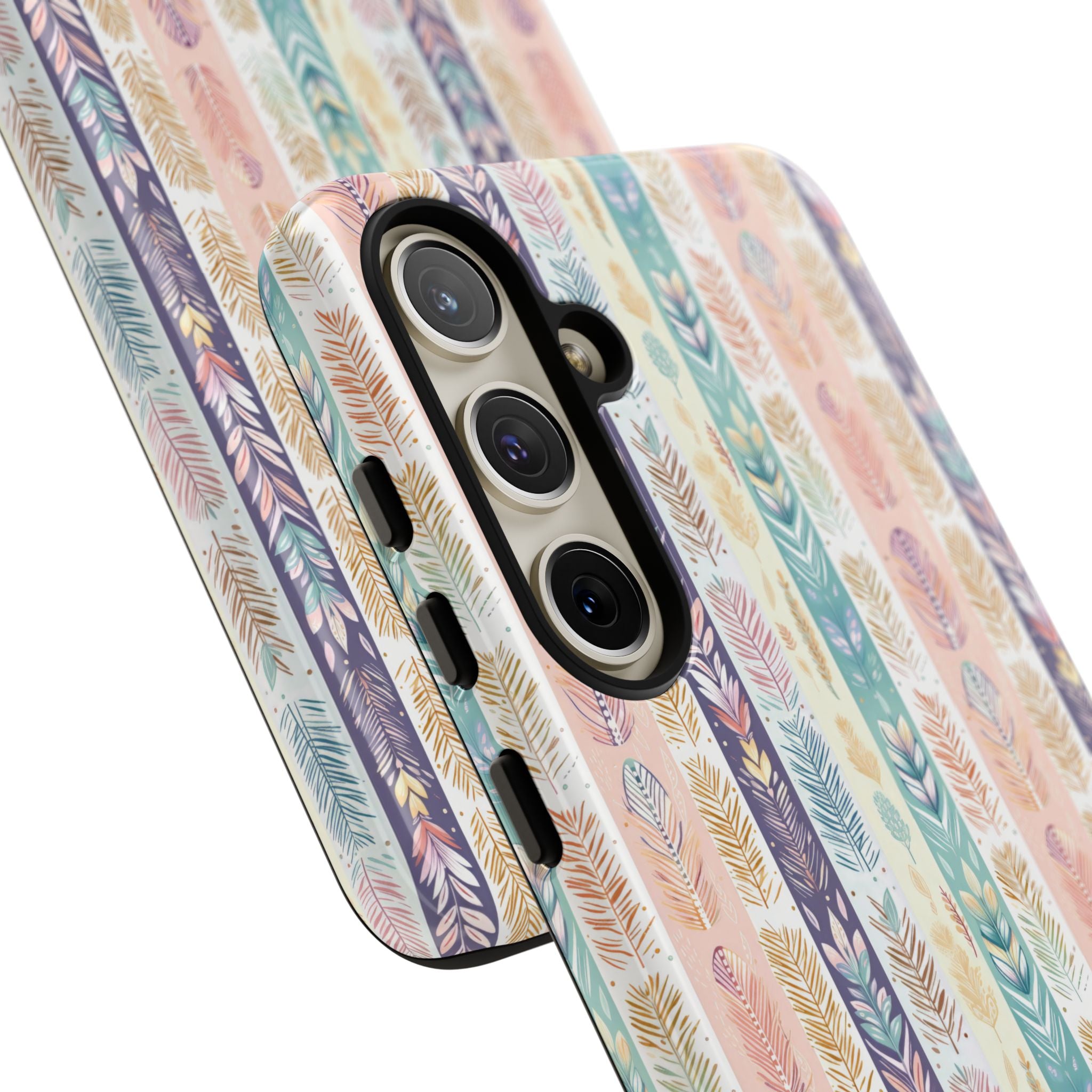 Coque de téléphone abstraite moderne aquarelle Plumes pastel bohème compatible avec iPhone, Samsung et plus - Protection élégante et durable avec un design artistique éclatant, cadeau parfait pour elle