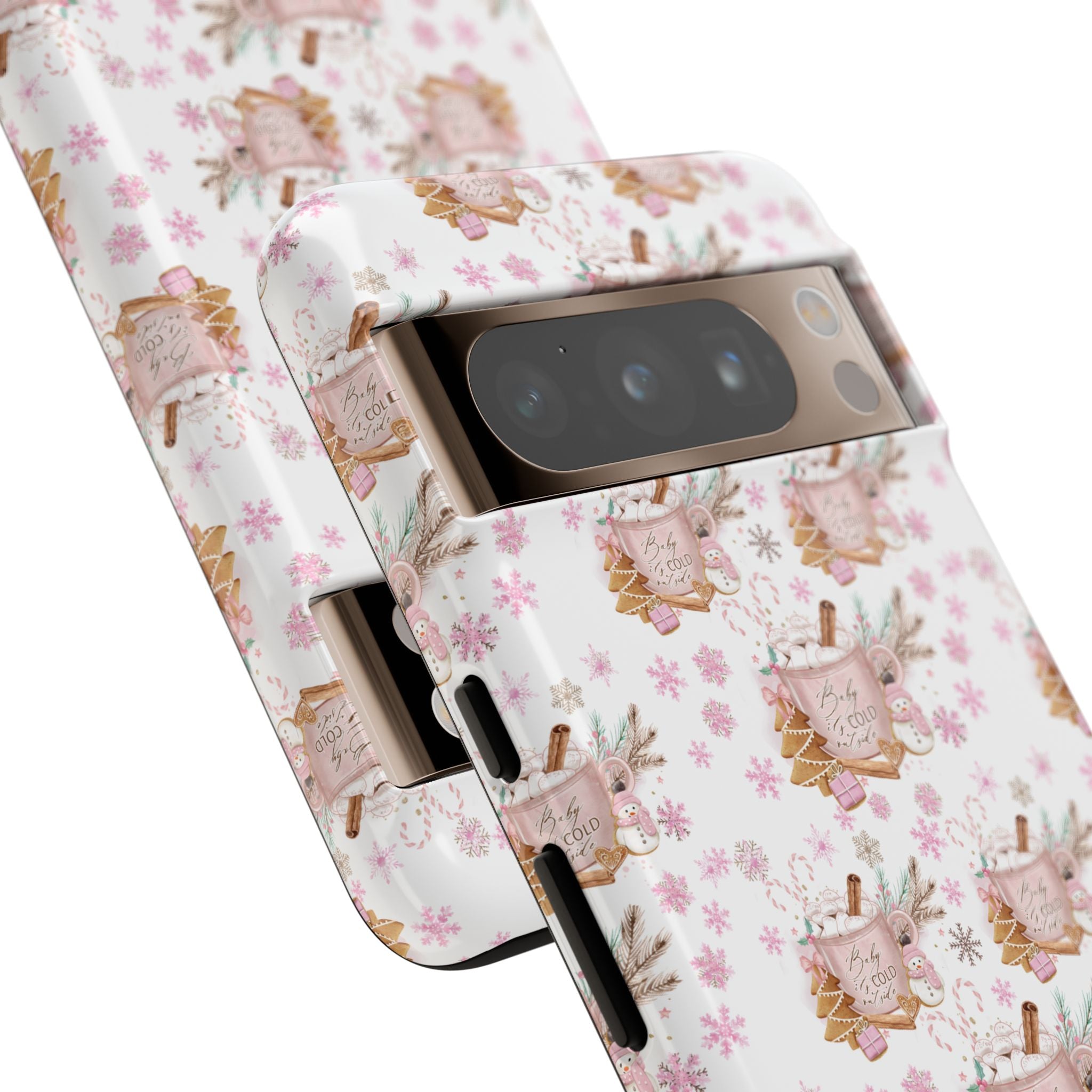 Baby it's Cold Outside Pink and White Phone Case Unique Holiday Protection for Your Device | Stylish & Durable Cover Gift for Her Phone 15, Samsung iPhone Samsung Accessory Gift for Her