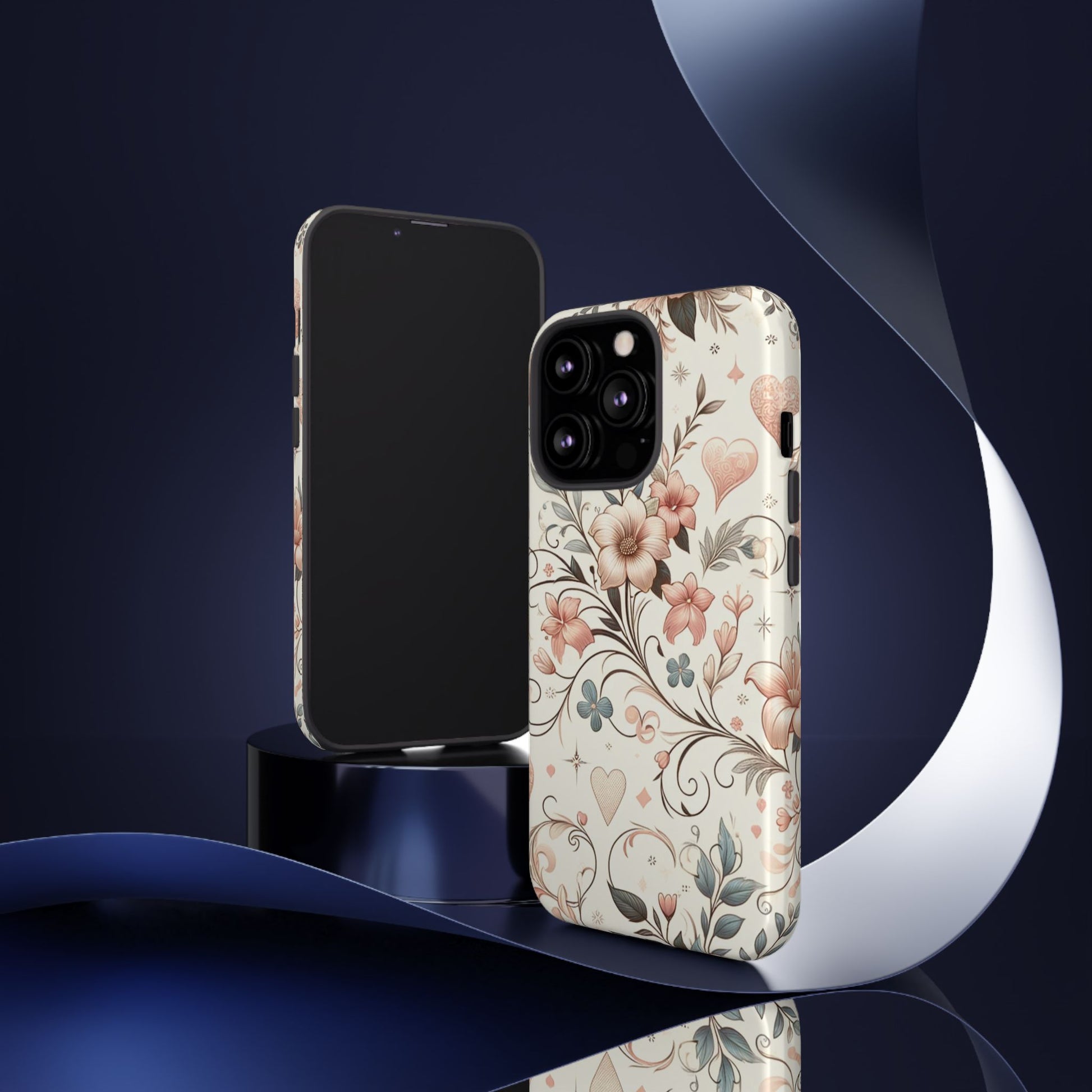 Floral Design Luxury Phone Tough Case Floral Elegant Durable Stylish for Modern Devices iPhone 17, 16 15, Samsung iPhone Samsung Accessory Gift for Her