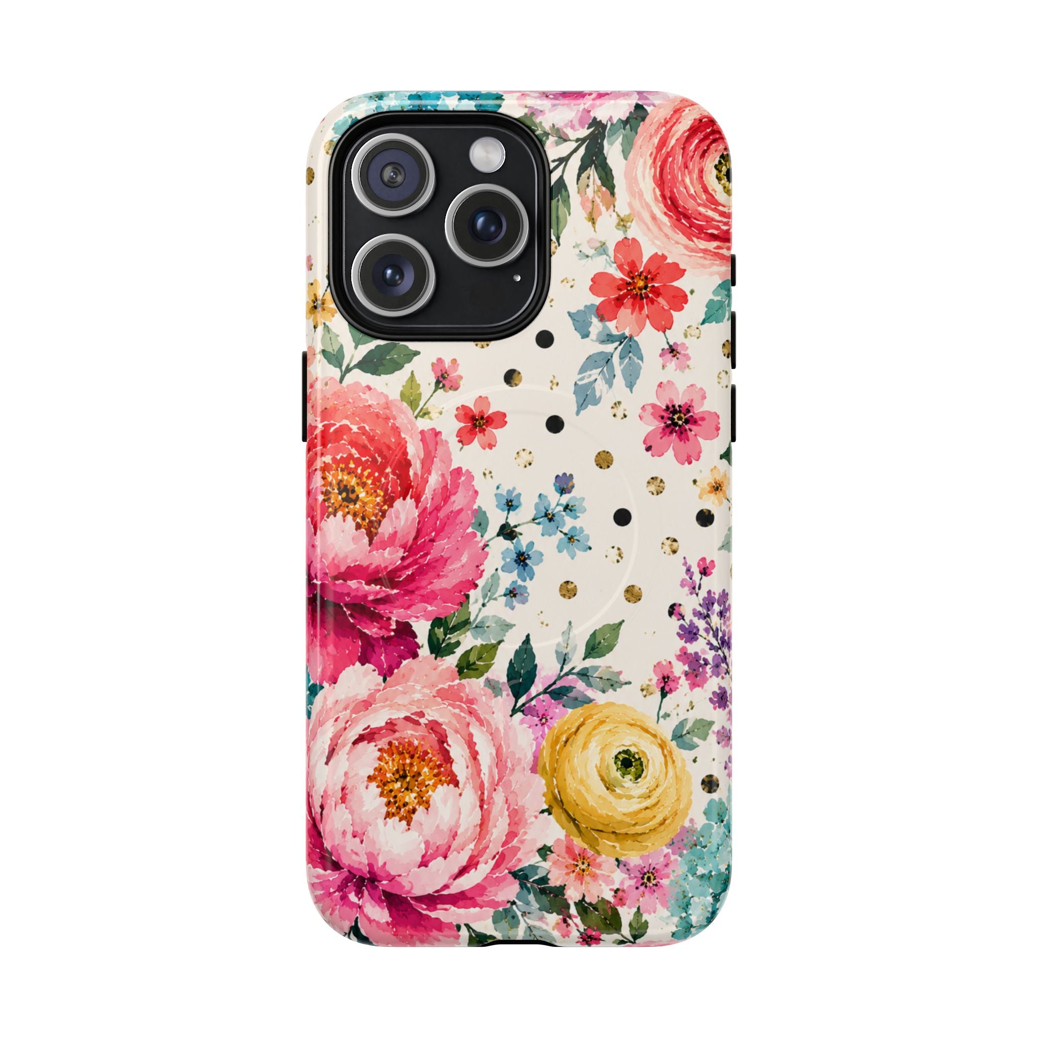 Watercolor Floral Peonies phone case | magnetic slim protective case