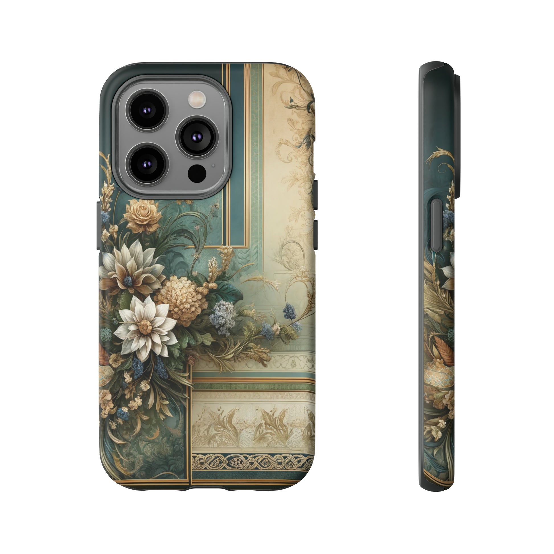 Victorian Floral Boho Luxury Phone Tough Case Floral Elegant Durable Stylish for Modern Devices iPhone 15, Samsung iPhone Samsung Accessory Gift for Her.