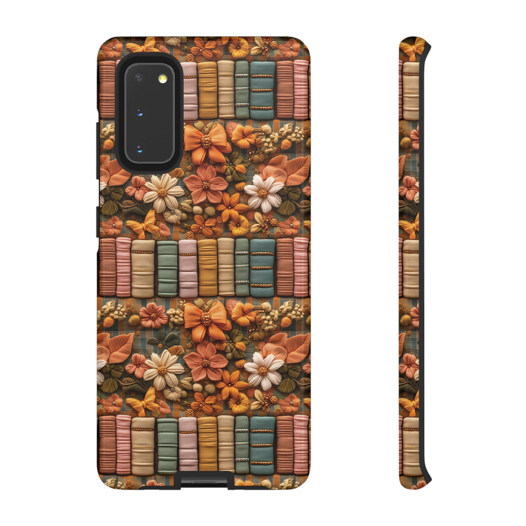 3D Illusion Boho Floral and Books Phone Case Gift for Her Phone 15, Samsung iPhone Samsung Gift for Her Case iPhone 15, Samsung iPhone Samsung Accessory Gift for Her