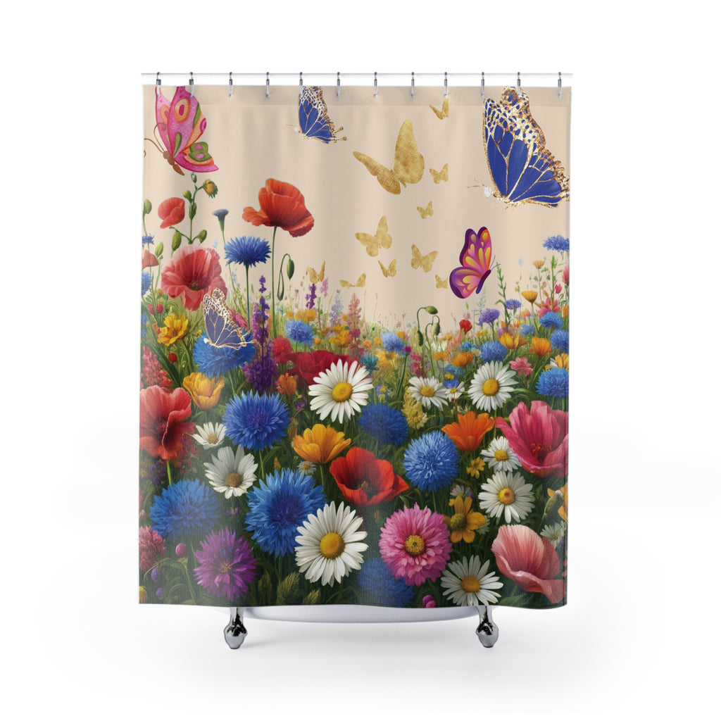 Vibrant Wildflower Shower Curtain - Enhance Your Bathroom Decor with Elegant Floral Design | Premium Quality, Waterproof, and Durable for a Fresh, Stylish LookWedding Gift for Mom Bridal Shower Gift Newlywed - MRSBYVALLE