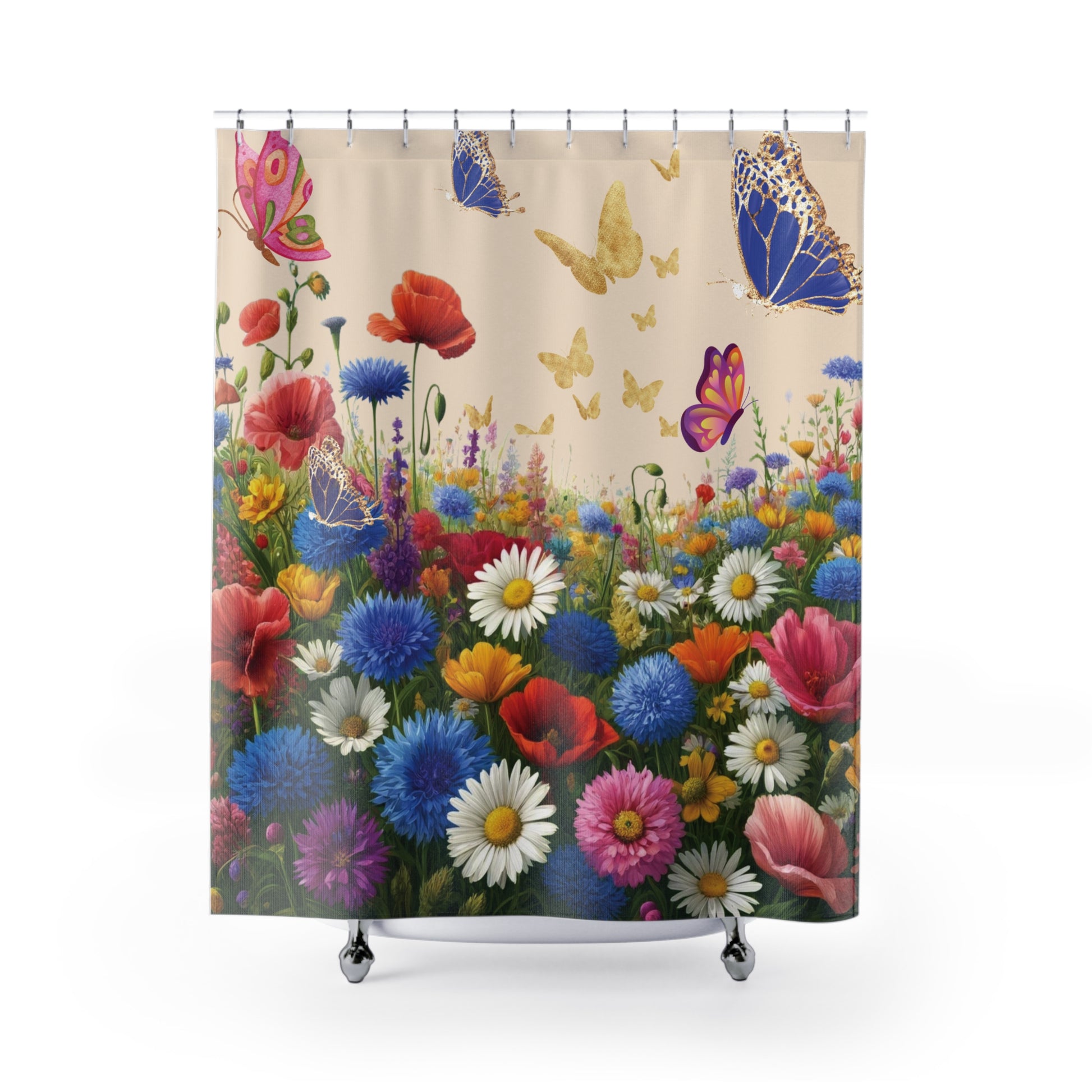 Vibrant Wildflower Shower Curtain - Enhance Your Bathroom Decor with Elegant Floral Design | Premium Quality, Waterproof, and Durable for a Fresh, Stylish LookWedding Gift for Mom Bridal Shower Gift Newlywed - MRSBYVALLE