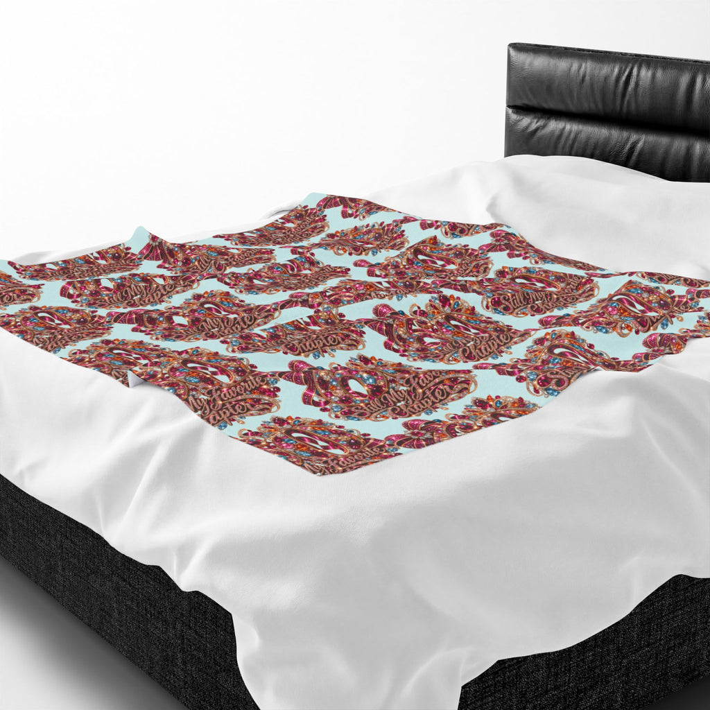 Plush Blanket — Retro Candy Heart Pattern "Sweet Chapter" Velveteen Throw 60 Gift