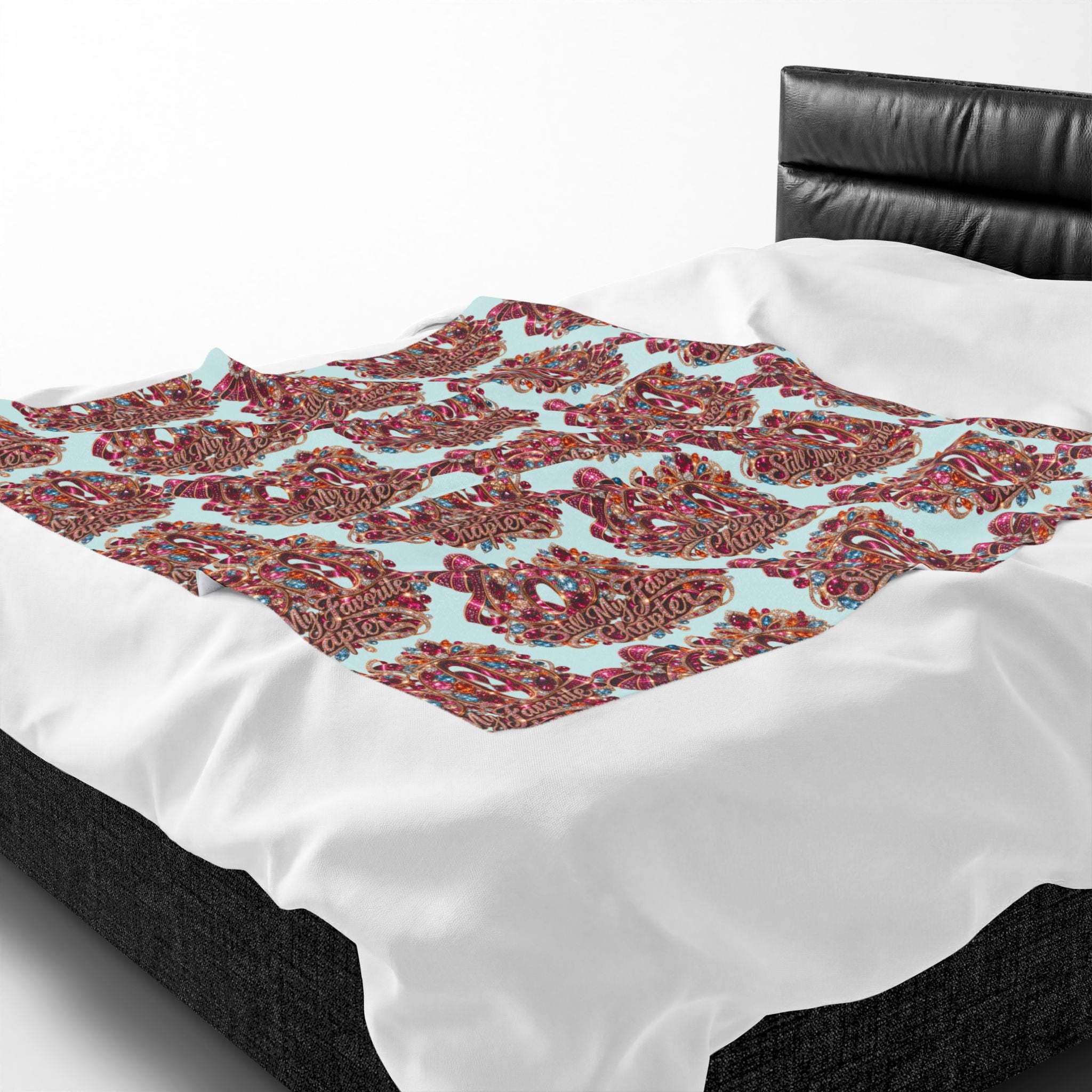 Plush Blanket — Retro Candy Heart Pattern "Sweet Chapter" Velveteen Throw 60 Gift