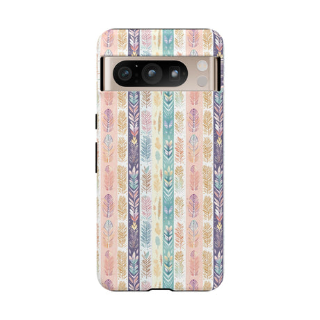 Boho Pastel Feathers Modern Watercolor Abstract Phone Case Compatible with iPhone, Samsung & More - Stylish, Durable Protection with Vibrant Artistic Design Perfect Gift for Her
