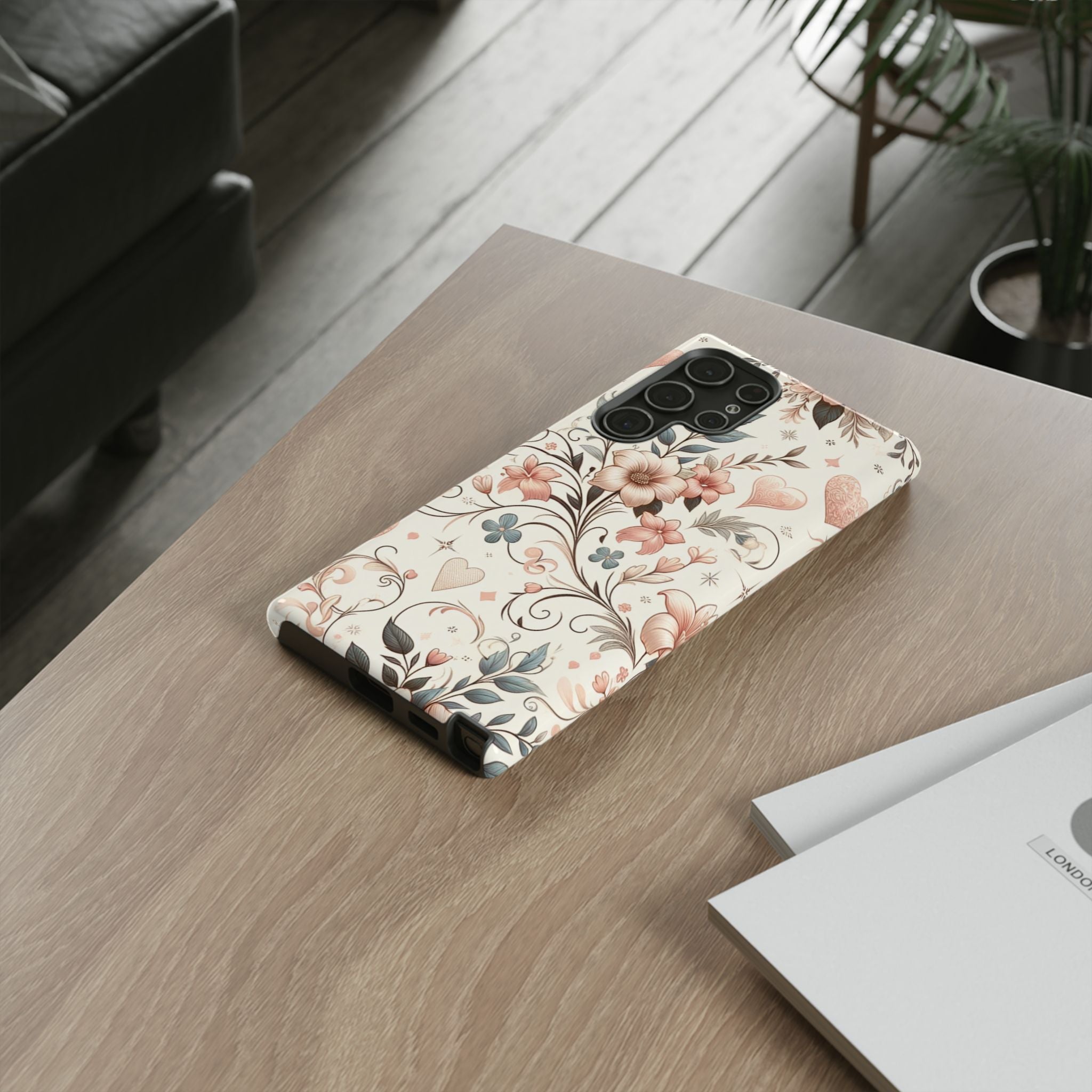 Floral Design Luxury Phone Tough Case Floral Elegant Durable Stylish for Modern Devices iPhone 17, 16 15, Samsung iPhone Samsung Accessory Gift for Her