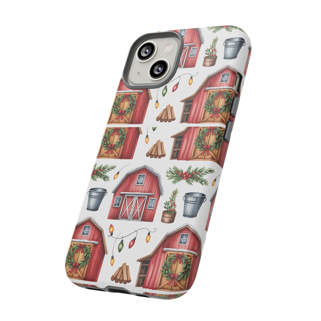 Farmhouse Christmas Design Phone Case - Stylish, Protective Cover for All Models Gift for Mom Accessory Gift for Her