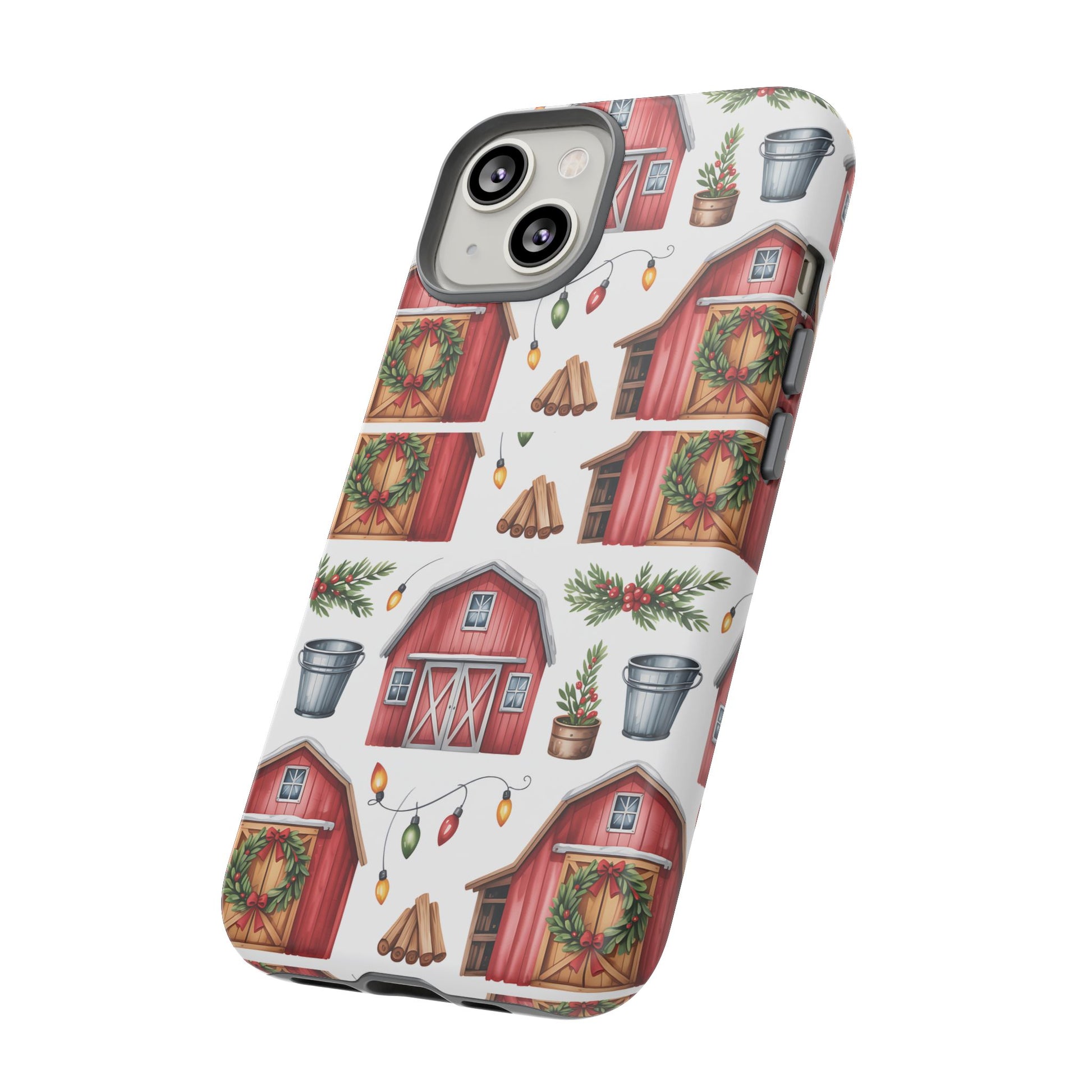 Farmhouse Christmas Design Phone Case - Stylish, Protective Cover for All Models Gift for Mom Accessory Gift for Her