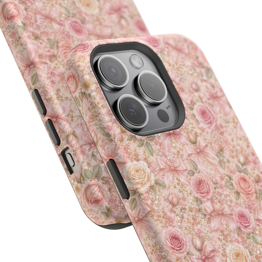 Floral Rose Pattern Magnetic Impact-Resistant Phone Case iPhone and Samsung