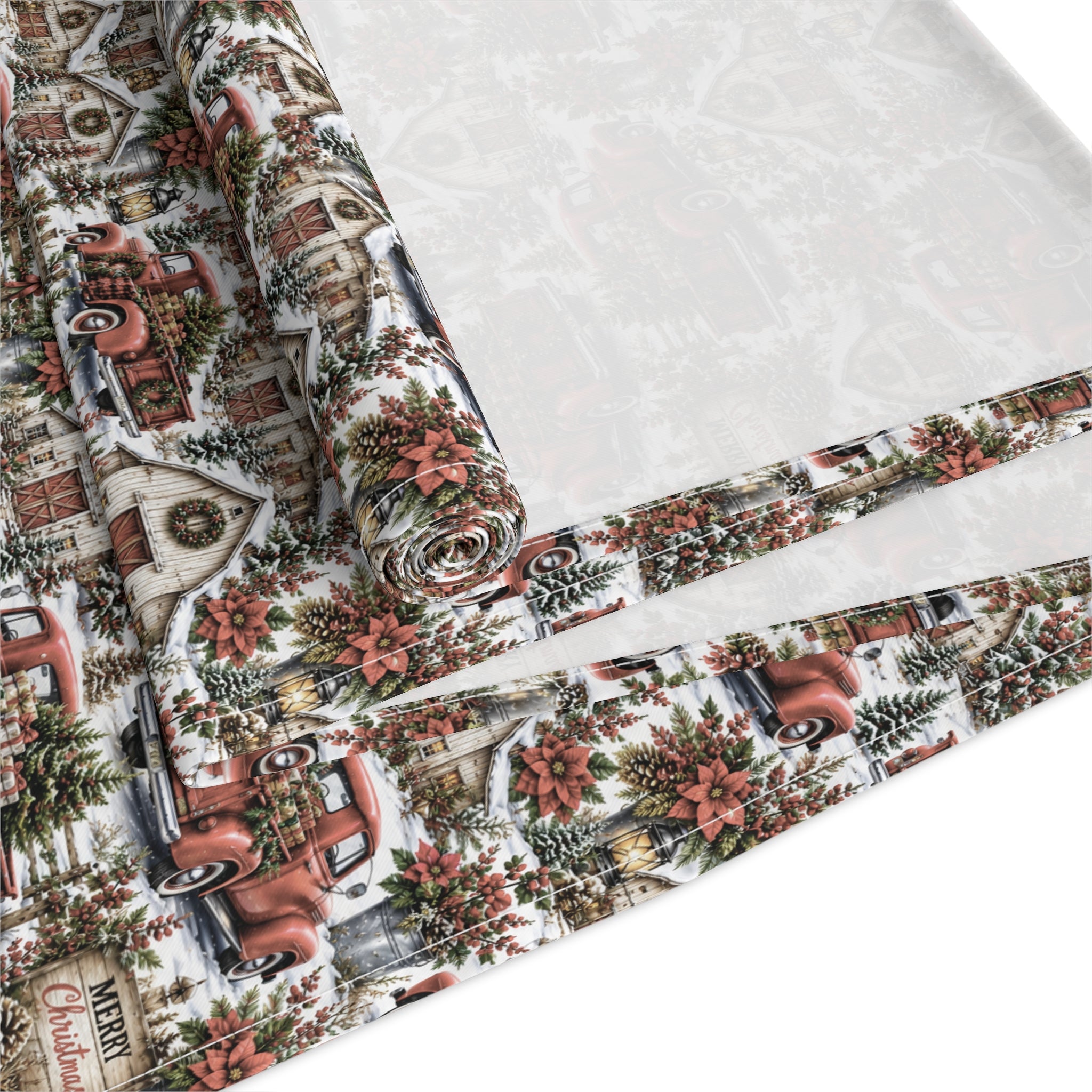 Autumn Harvest Table Runner — Rustic Farmhouse Cotton-Poly Dining Decor