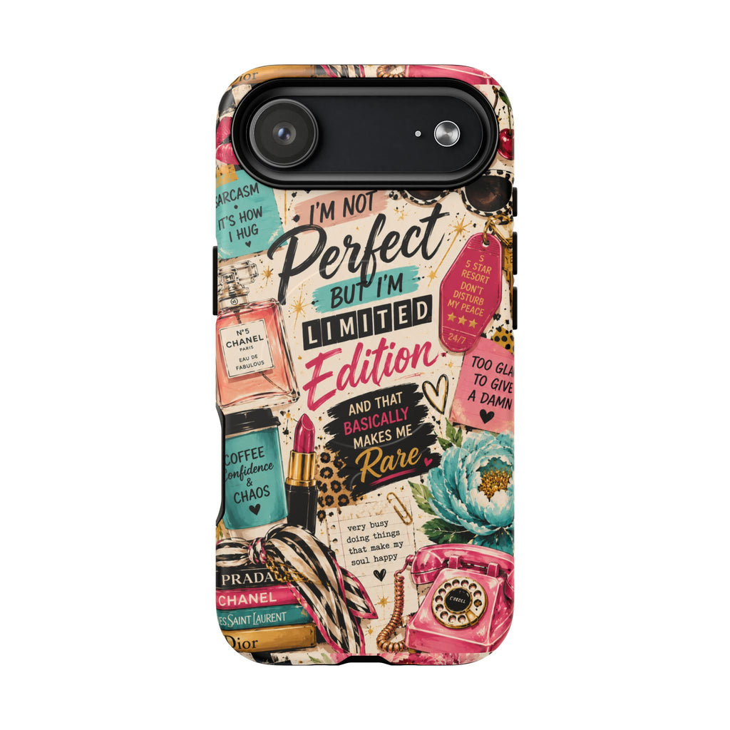 Perfect I'm Limited Edition phone case Tough Magnetic Case has Retro Funny Women's Gift Chic Pink Vintage iPhone & Samsung