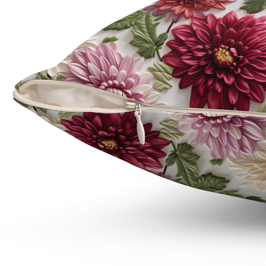 Elegant Fall Floral Square Pillow Autumn-Inspired Home Decor Accent Cozy, Double-Sided Print | Perfect for Sofas, Beds, and Living Bridal Shower - MRSBYVALLE