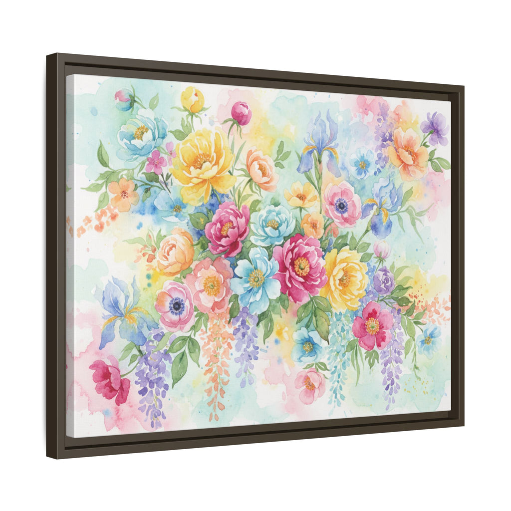 Toile Bouquet Floral Aquarelle, Art Mural Mat Encadré | Art Mural Multicolore