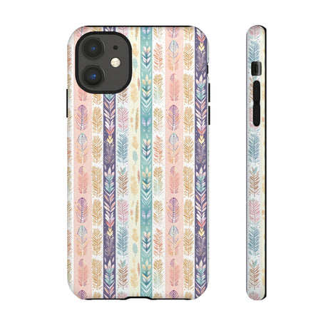 Boho Pastel Feathers Modern Watercolor Abstract Phone Case Compatible with iPhone, Samsung & More - Stylish, Durable Protection with Vibrant Artistic Design Perfect Gift for Her