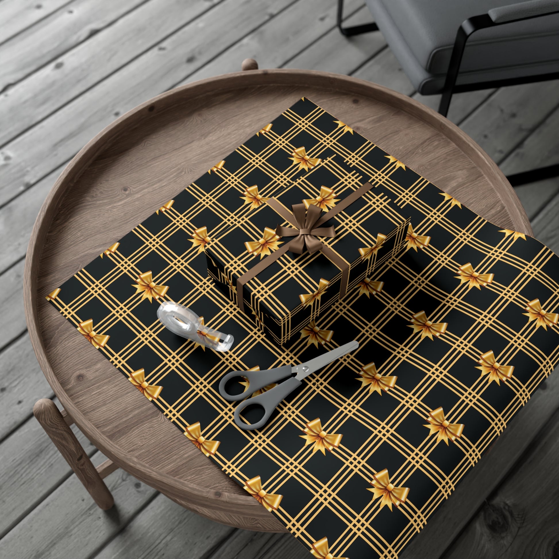 Black and Gold Bows Wrapping Paper Luxury Lover's Wrapping Paper Collection Festive Perfect for Wedding Holiday Decor – Premium Quality - MRSBYVALLE
