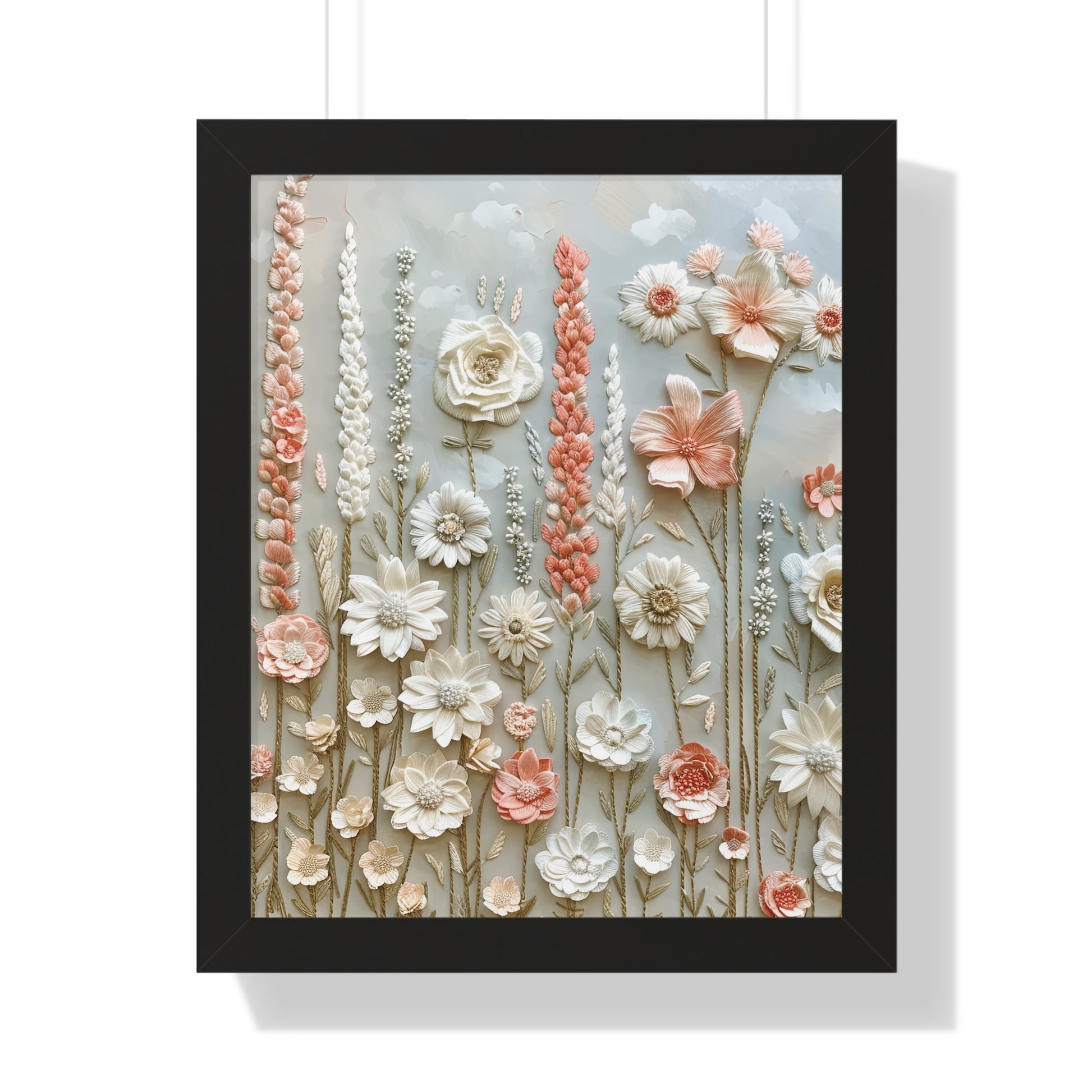 Delicate Pastel Floral Wall Art Captivating Blossom Patterns in Soft Hues and Elegant Home Décor Perfect for Living Rooms, Bedrooms, and Cozy Corners Encased in Black, White, or Walnut Frames with Durable Ready to Hang  Timelessly Crafted. - MRSBYVALLE