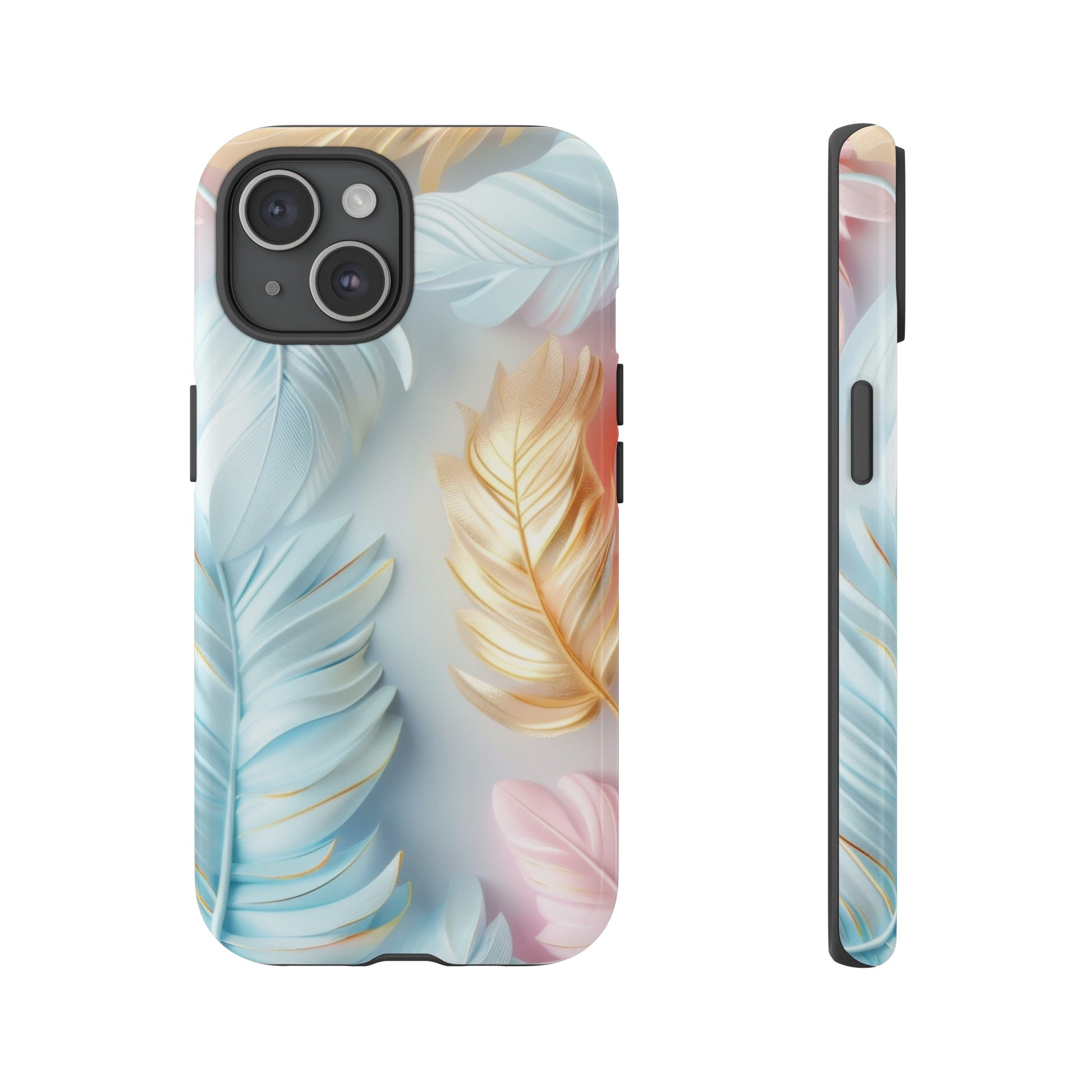 Pastel Feathers Protective Phone Case Gift for Her Phone 15, Samsung iPhone Samsung Gift for Her Case iPhone 15, Samsung iPhone Samsung Accessory Gift for Her