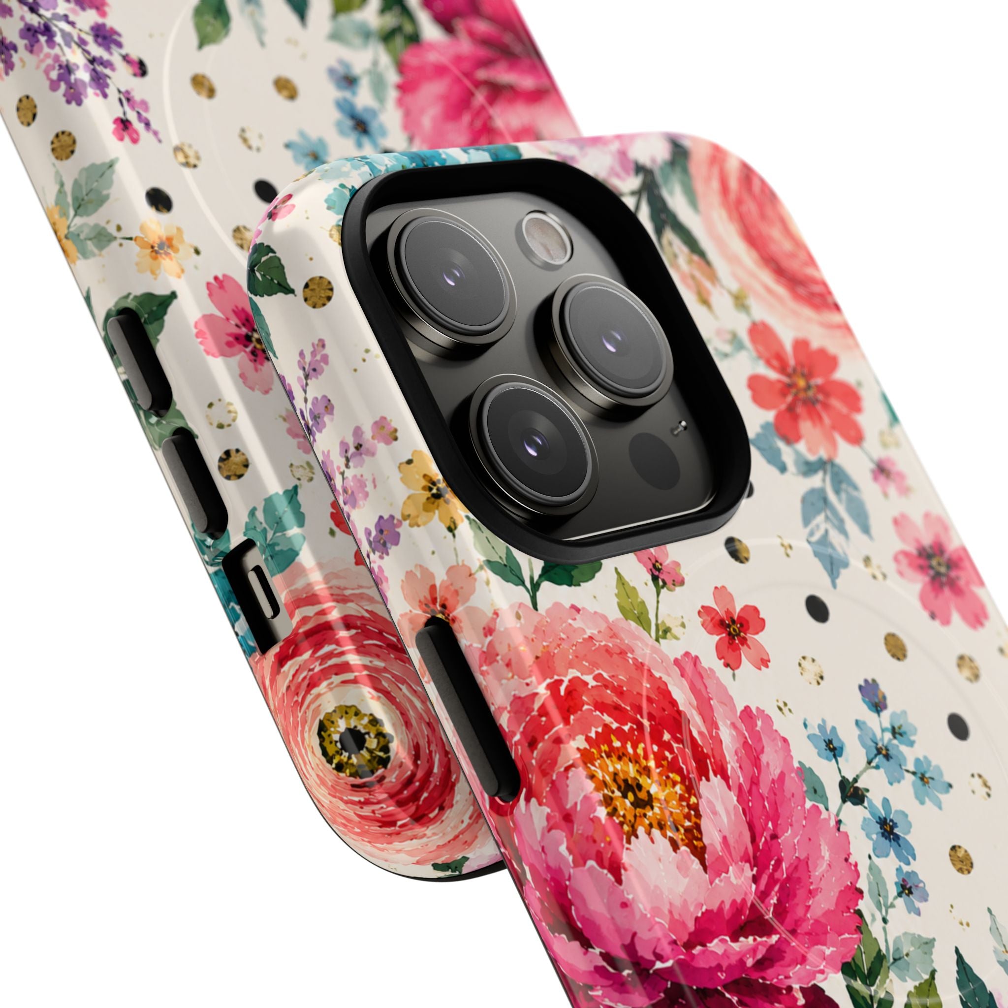 Watercolor Floral Peonies phone case | magnetic slim protective case