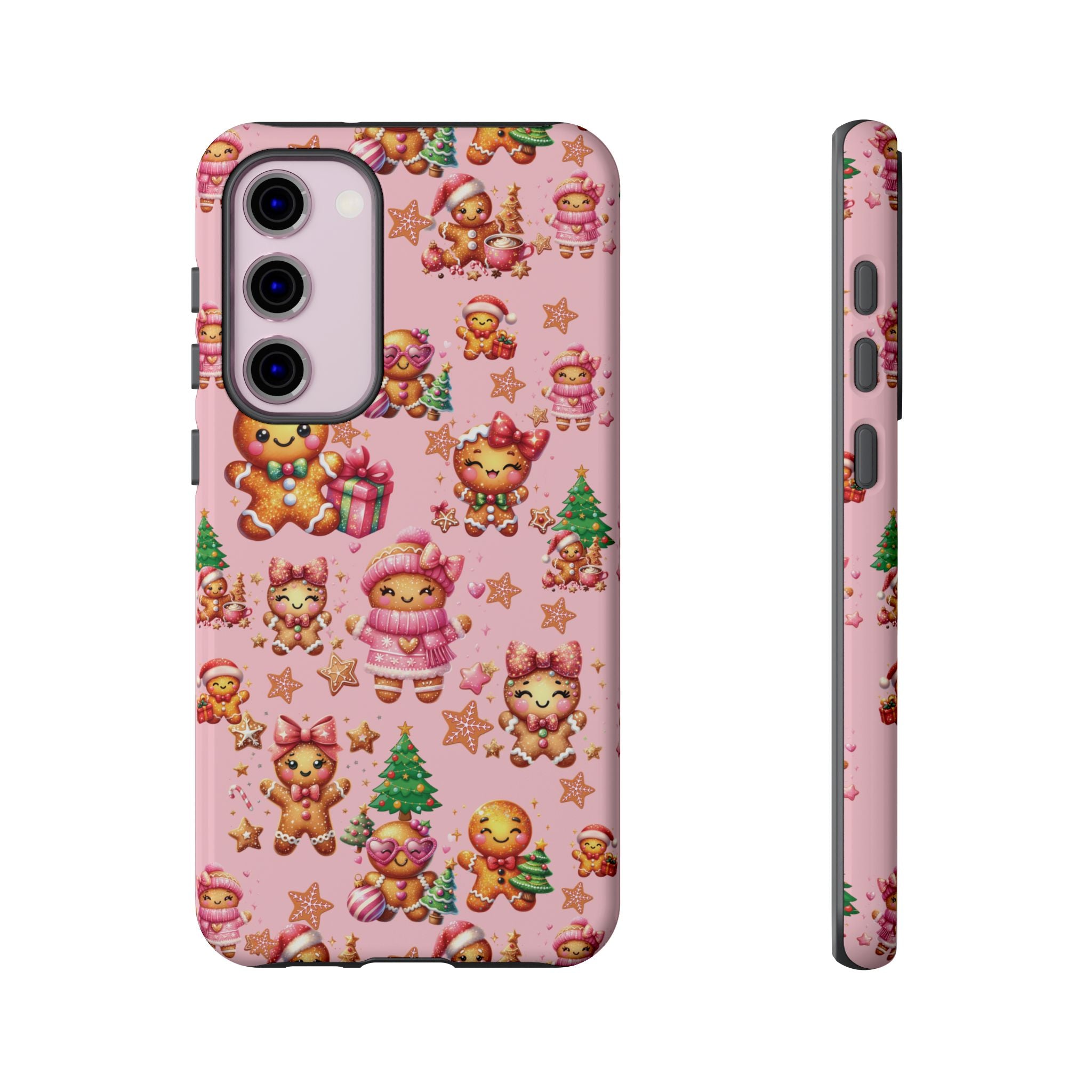 Adorable Pink Gingerbread Girl Phone Case Girly Holiday Vibes, Sweet Christmas Aesthetic, Cute & Festive Gift Idea for Her, Fun Protective Cover