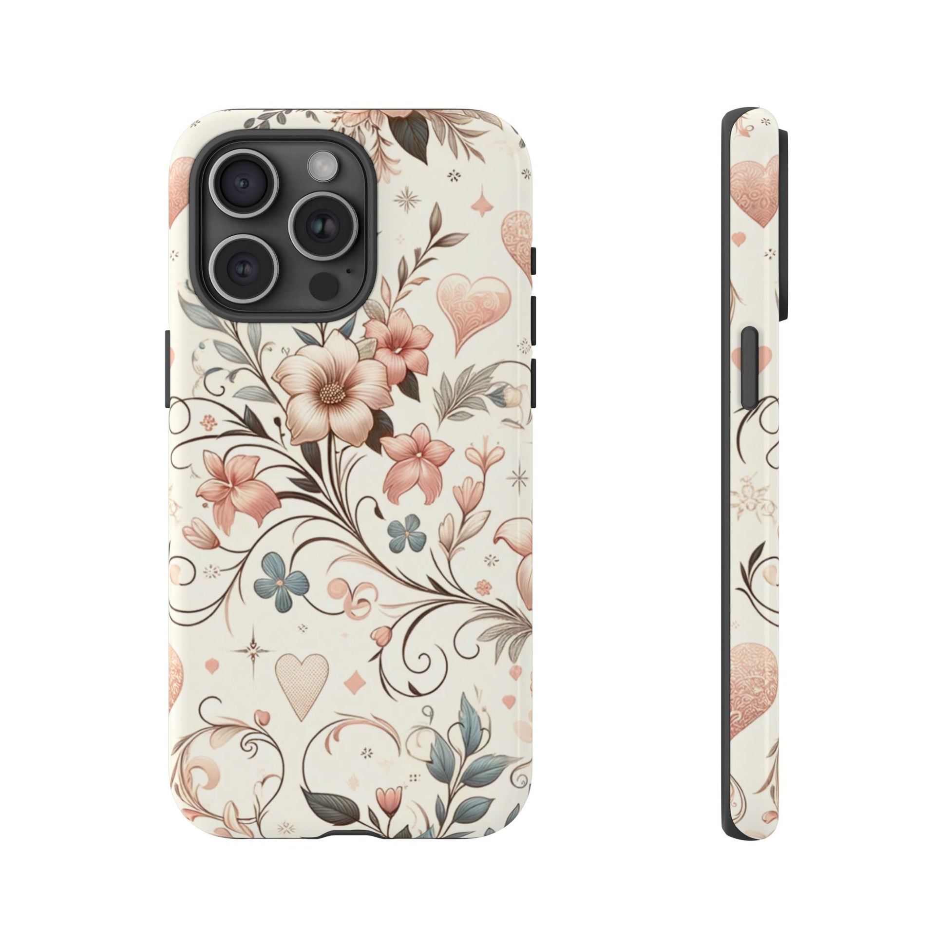 Floral Design Luxury Phone Tough Case Floral Elegant Durable Stylish for Modern Devices iPhone 17, 16 15, Samsung iPhone Samsung Accessory Gift for Her