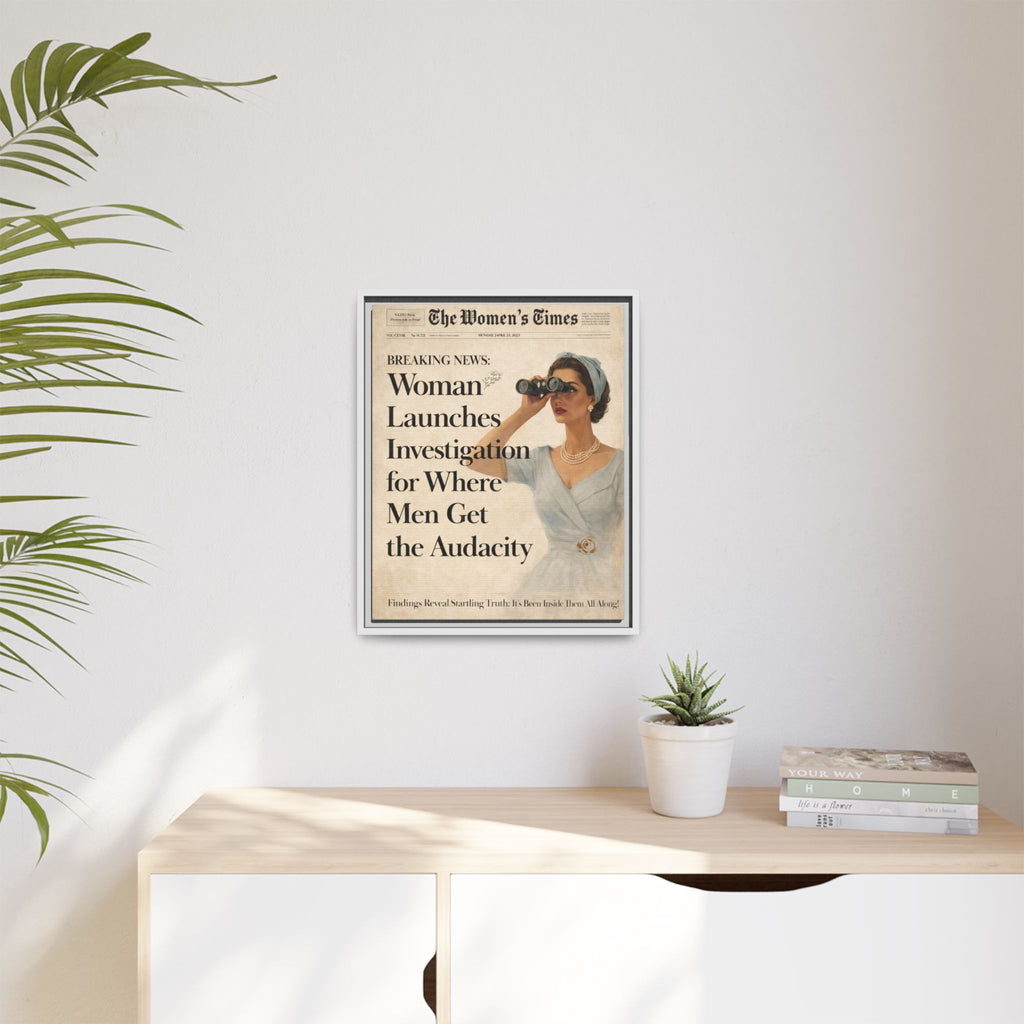 Vintage Funny Women's Retro Art Matte Canvas Framed — Retro Inspirational Wall Art