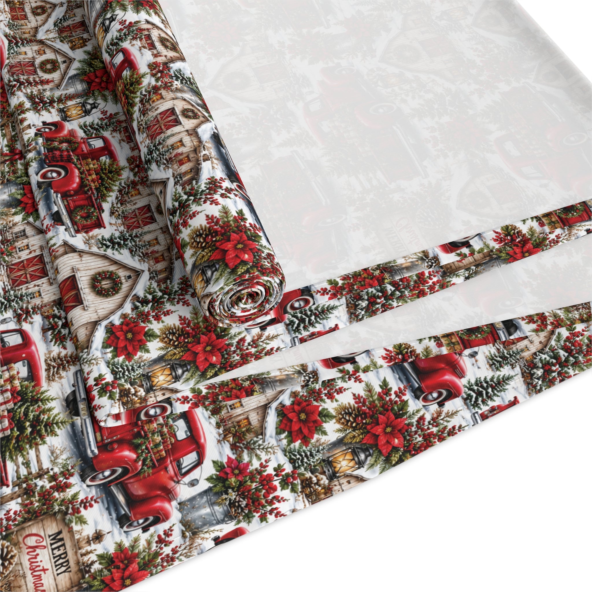 Autumn Harvest Table Runner — Rustic Farmhouse Cotton-Poly Dining Decor