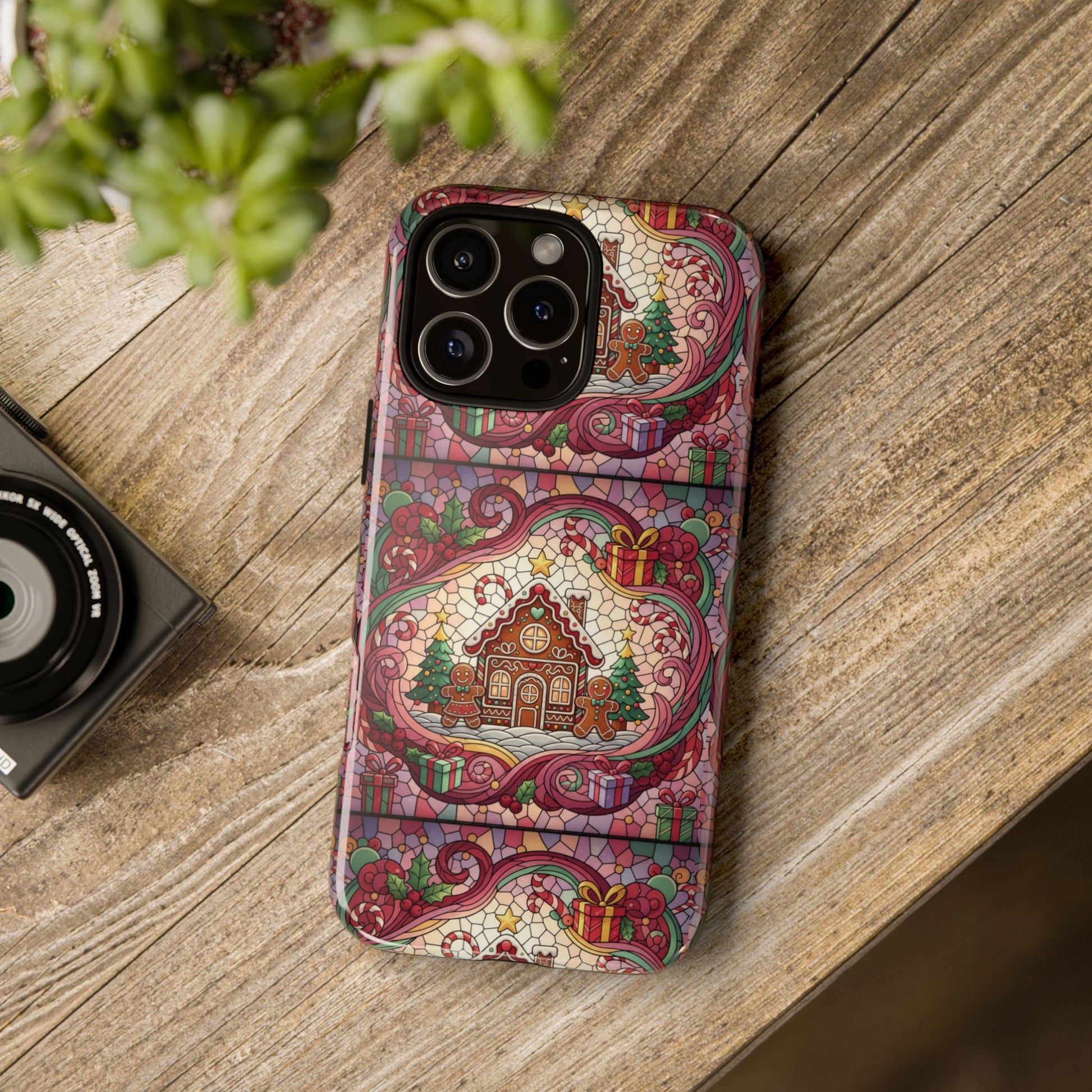 iPhone Case 17, 16  Gingerbread Stained Glass Tough Case Samsung perfect phone case