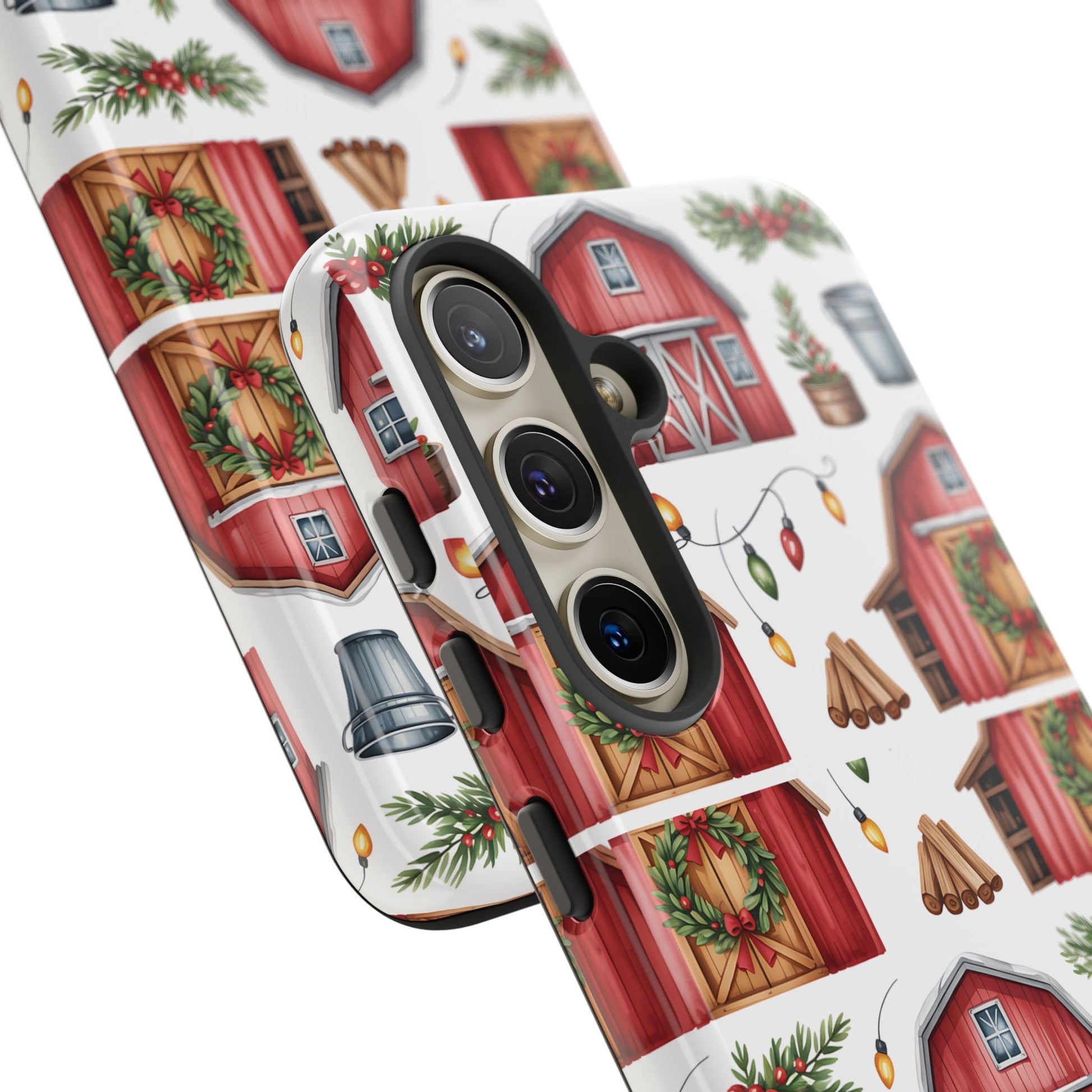 Farmhouse Christmas Design Phone Case - Stylish, Protective Cover for All Models Gift for Mom Accessory Gift for Her
