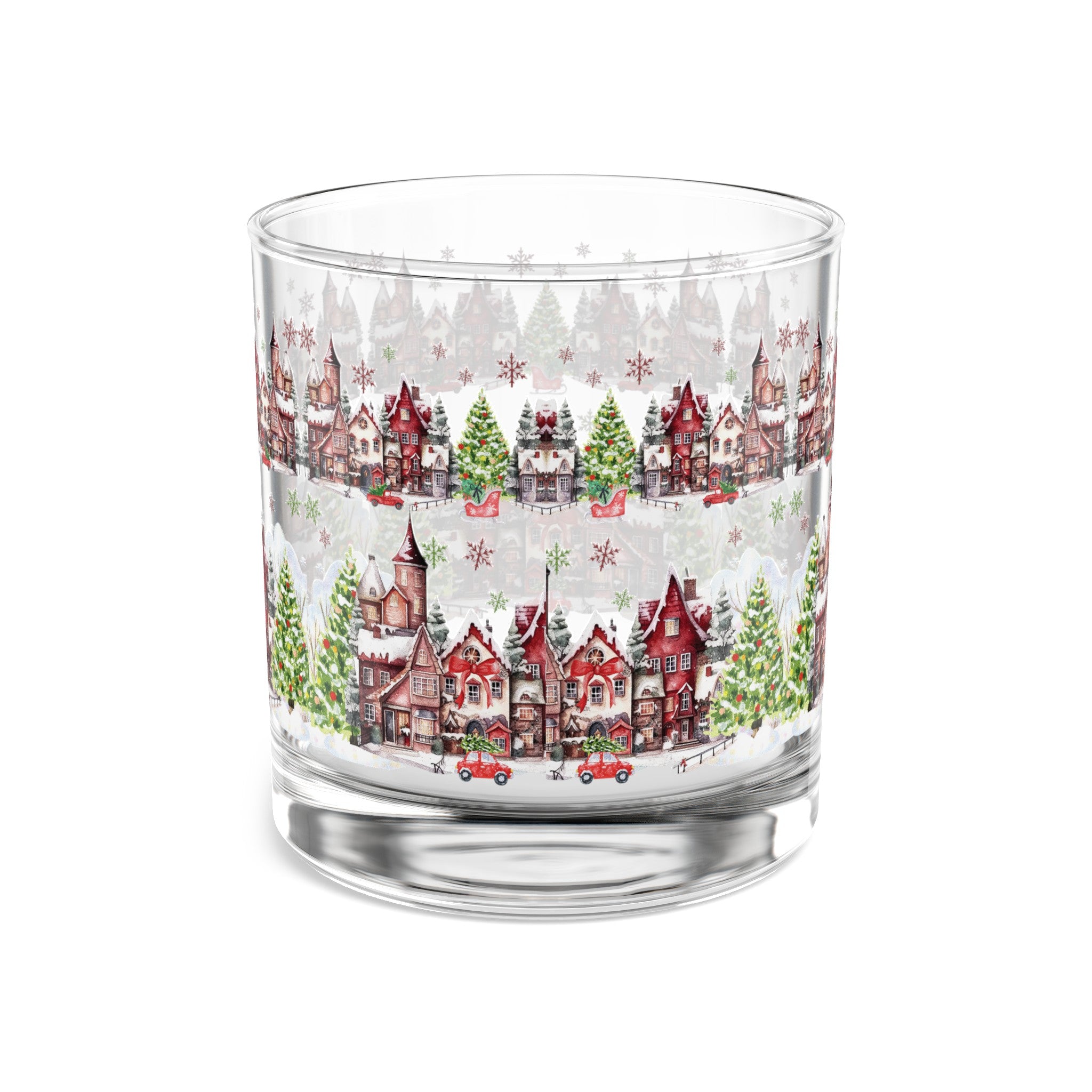 Village Glass Vintage Christmas Rocks Glass, 10oz Festive Holiday Drinkware with Classic Design, Perfect for Cocktails and Spirits, Ideal Gift for Christmas Celebrations and Home Décor - MRSBYVALLE