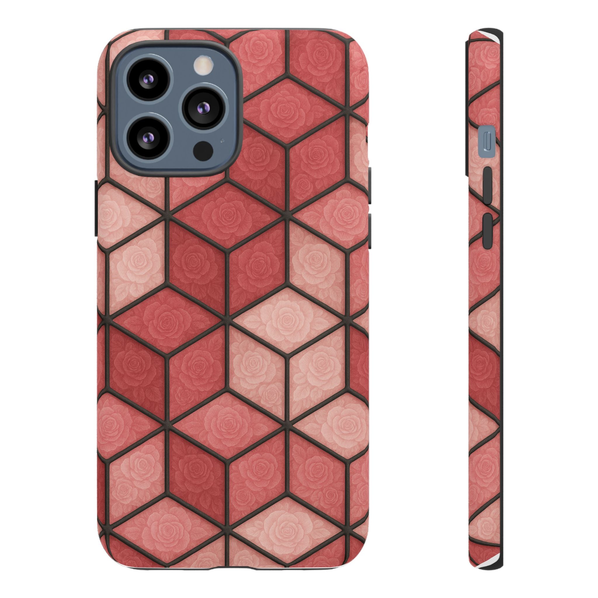 Geometric Stained Glass Illusion Phone Case Colorful Abstract Art, Aesthetic Protective Cover for iPhone, Samsung & Google, Unique Gift Idea Mom