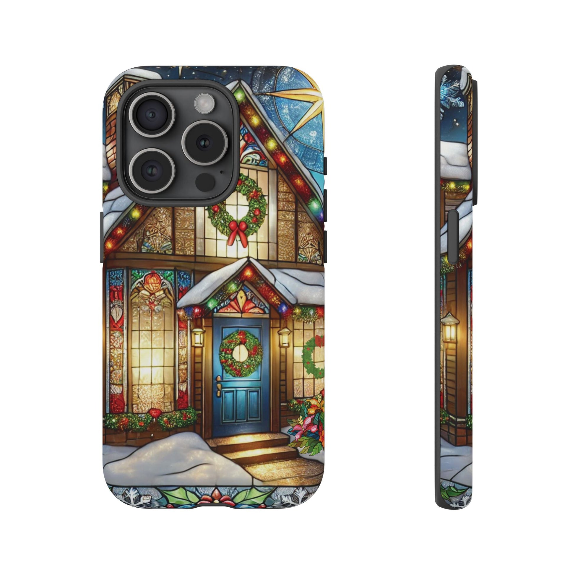 Stain Glass Christmas Phone Case Unique Holiday Protection for Your Device | Stylish & Durable Cover Gift for Her Phone 15, Samsung iPhone Samsung Accessory Gift for Her