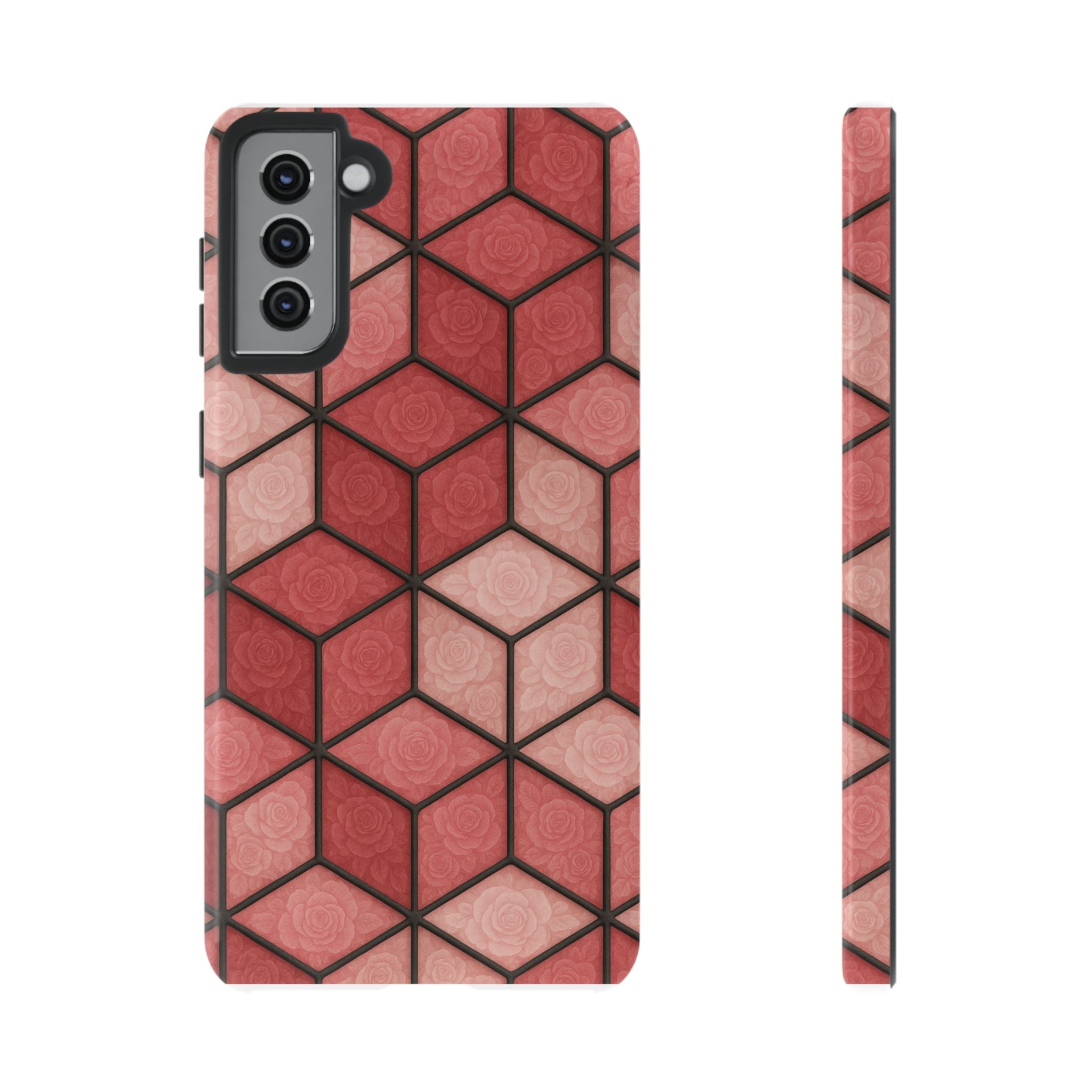 Geometric Stained Glass Illusion Phone Case Colorful Abstract Art, Aesthetic Protective Cover for iPhone, Samsung & Google, Unique Gift Idea Mom