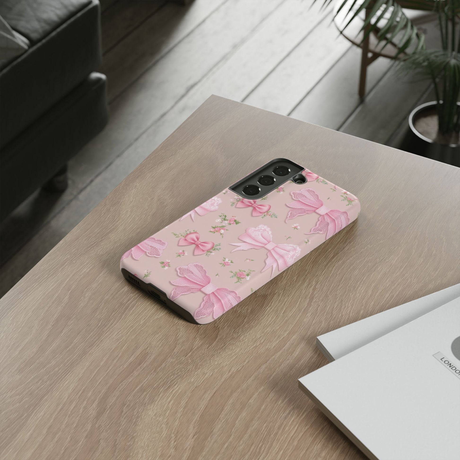 Luxury Pink Bow Phone Case – Cute & Protective Cover for iPhone & Samsung Gift for Her