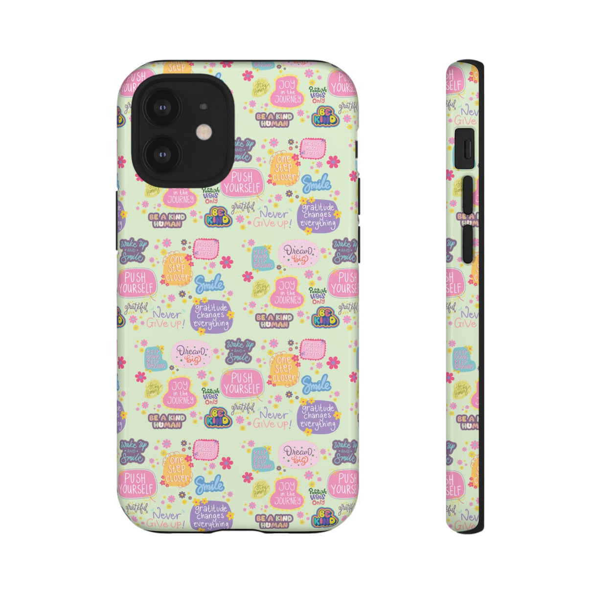 Good Vibes Only Protective Phone Case  Shockproof Slim Aesthetic Motivational Quote Cover, Positive Affirmation Gift for Mom, Teens & Besties | iPhone & Galaxy
