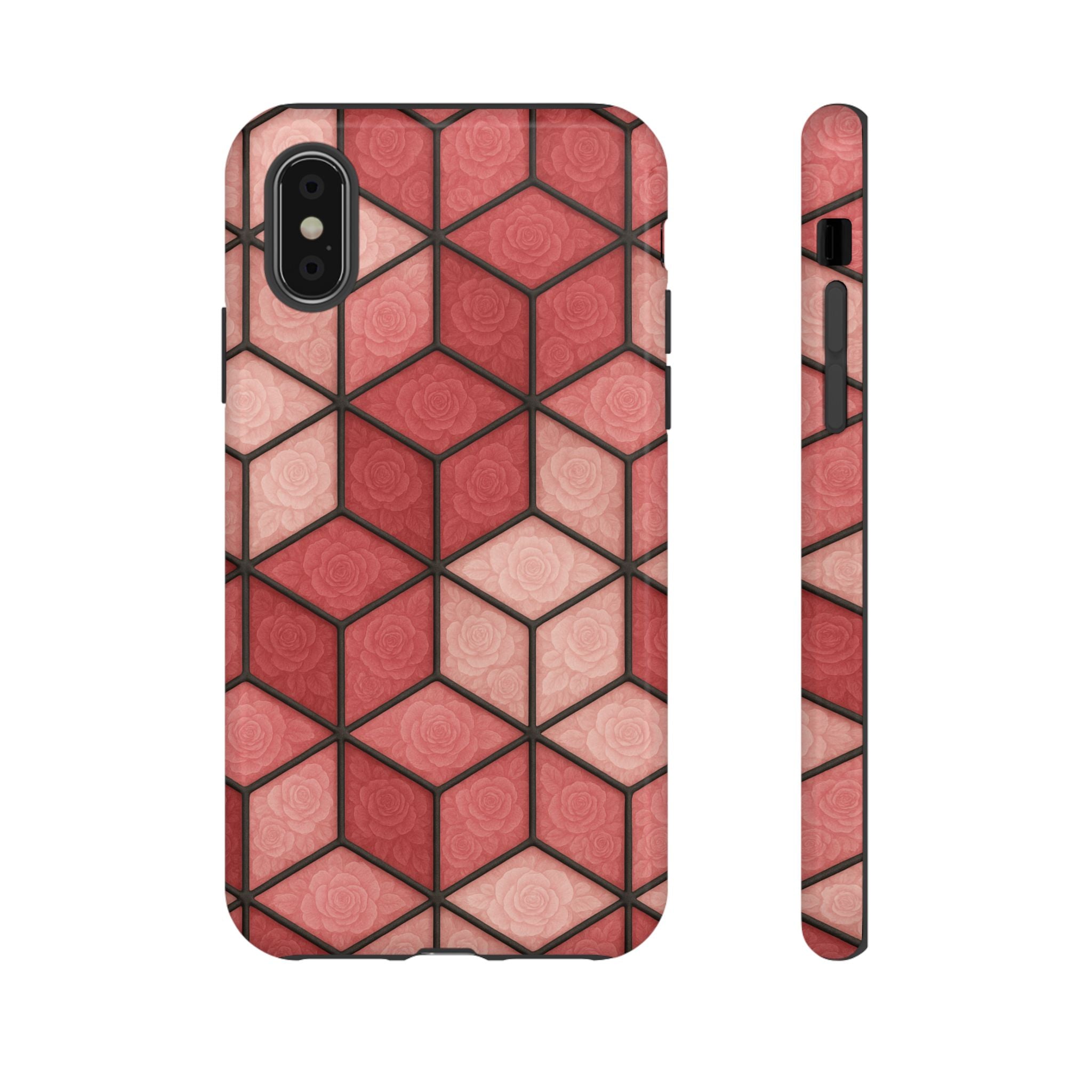 Geometric Stained Glass Illusion Phone Case Colorful Abstract Art, Aesthetic Protective Cover for iPhone, Samsung & Google, Unique Gift Idea Mom