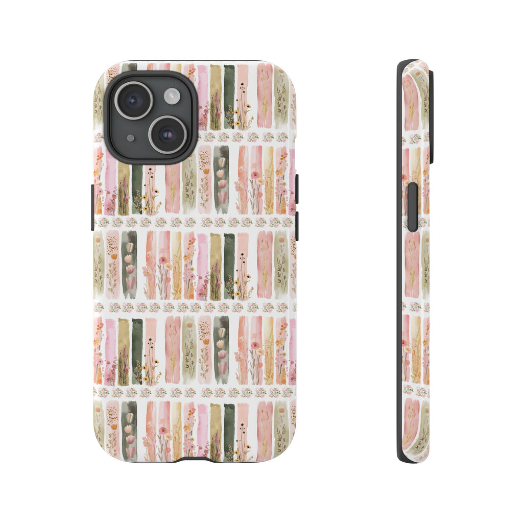 Pastel Brushstroke Floral Phone Case Soft Illusion Flower Design, Aesthetic Protective Cover, Feminine Style, Cute Gift for Her, Fits Most Models