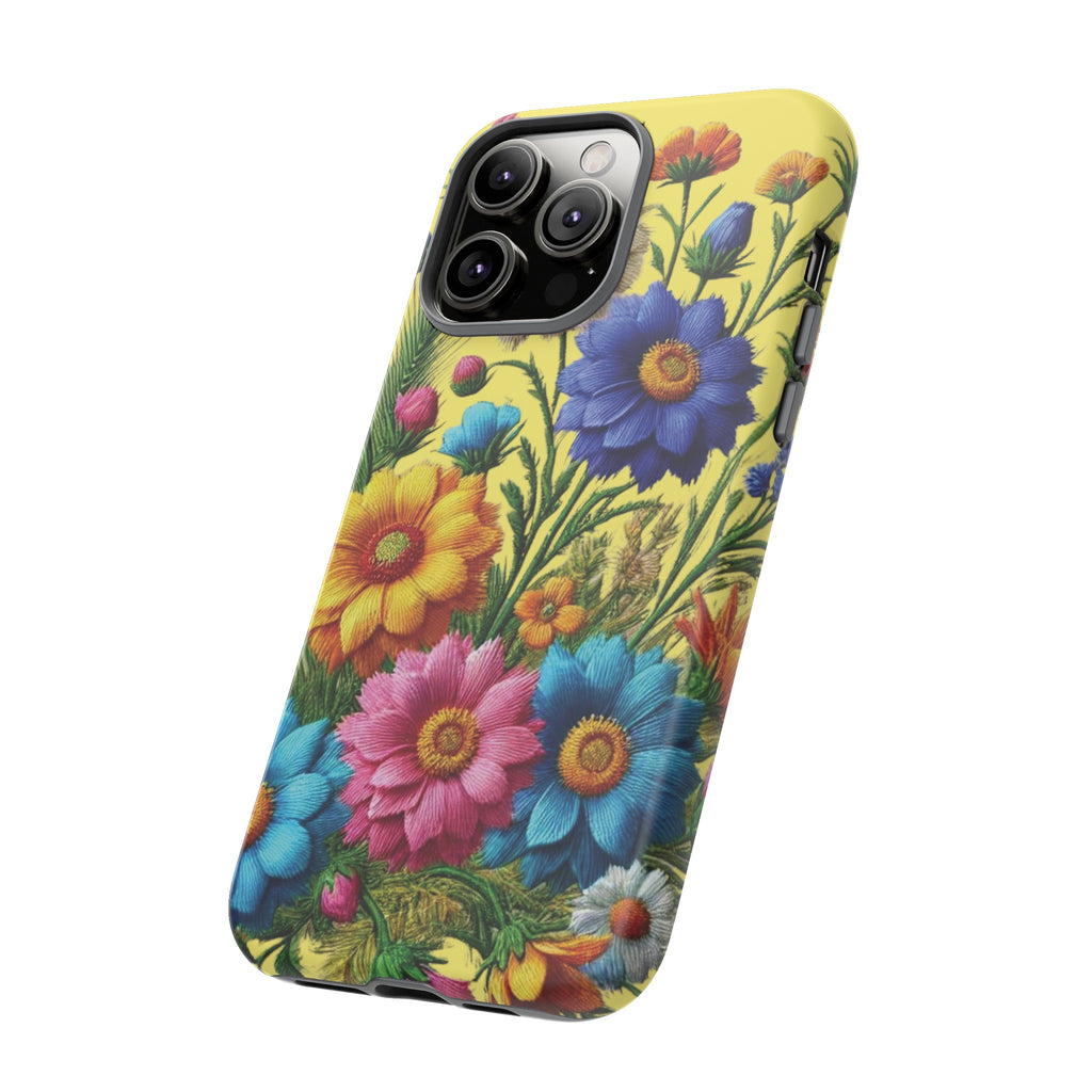 Phone Case Yellow Bright Floral Protective Phone Case Gift for Her Phone 15, Samsung iPhone Samsung  iPhone 15, Samsung iPhone Samsung Accessory Gift for Her