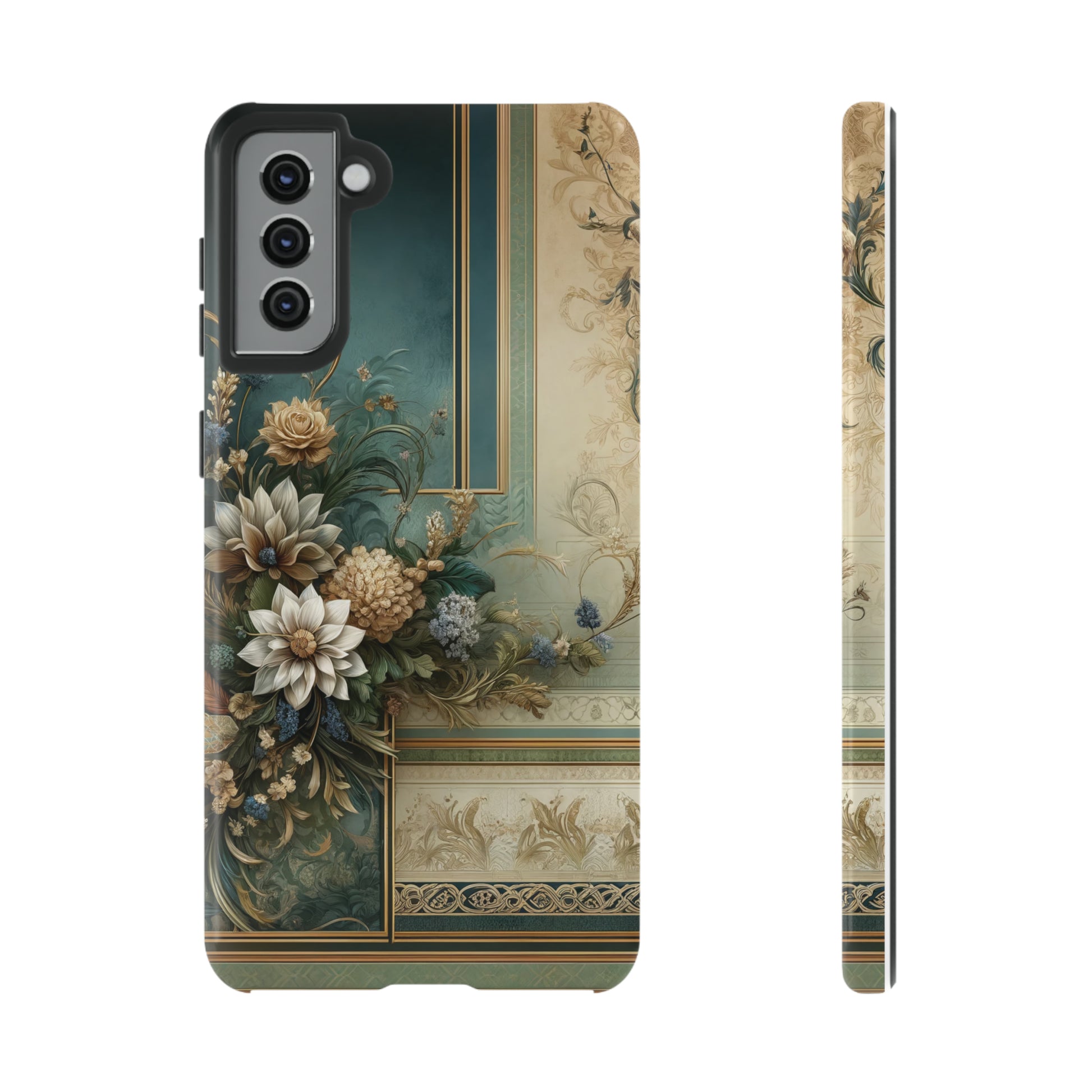 Victorian Floral Boho Luxury Phone Tough Case Floral Elegant Durable Stylish for Modern Devices iPhone 15, Samsung iPhone Samsung Accessory Gift for Her.