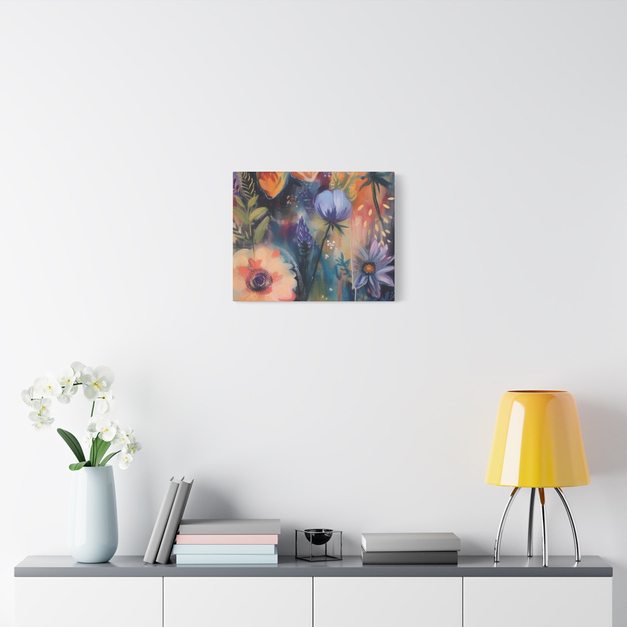 Boho Floral Wall Art Matte Canvas Stretched, Vibrant Botanical Design, Perfect for Living Room, Bedroom, or Office Decor, Adds a Stylish Touch to Any Space1.25" - MRSBYVALLE