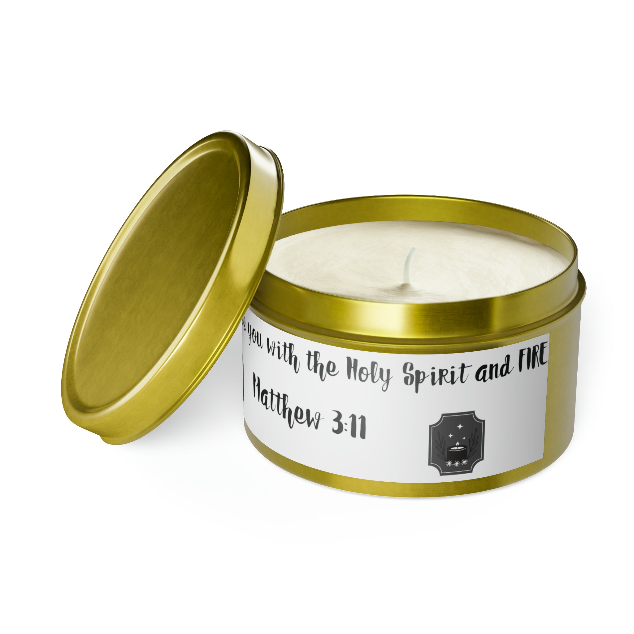 New House Sacred Light Divine Verse Tin Candles Embrace Peace with 4oz/8oz Coconut Soy Wax, Hand-Poured in USA. Lead-Free Wick, 20-40hr Burn. Evergreen, Vanilla, More Spiritual Ambiance Awaits Pure Harmony Grace..