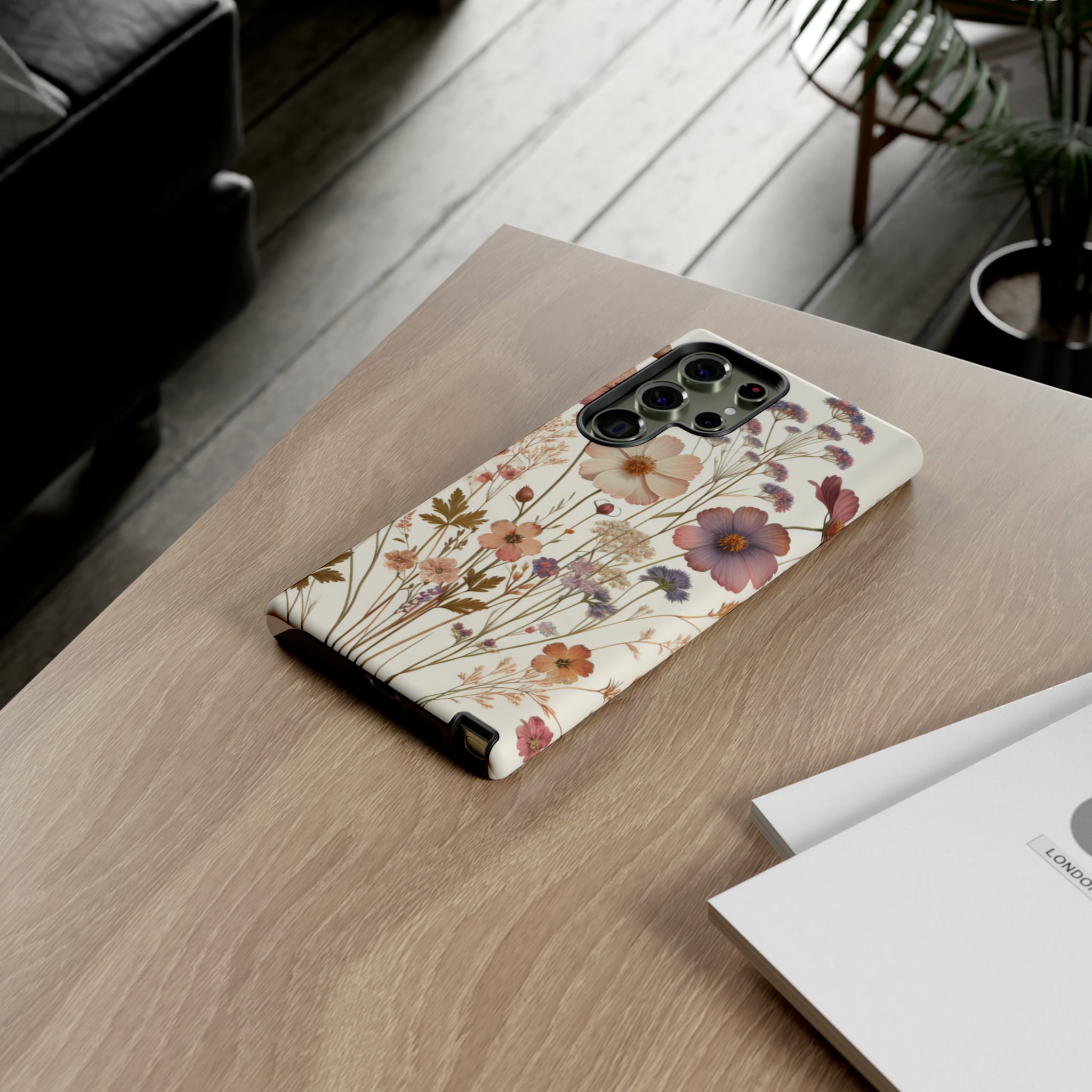 Wildflower Boho Luxury Phone Tough Case Floral Elegant Durable Stylish for Modern Devices iPhone 15, Samsung iPhone Samsung Accessory Gift for Her.