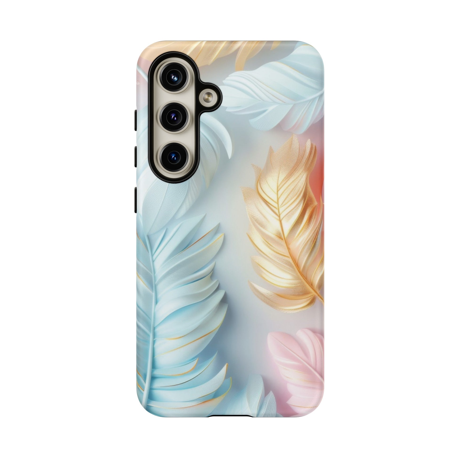 Pastel Feathers Protective Phone Case Gift for Her Phone 15, Samsung iPhone Samsung Gift for Her Case iPhone 15, Samsung iPhone Samsung Accessory Gift for Her